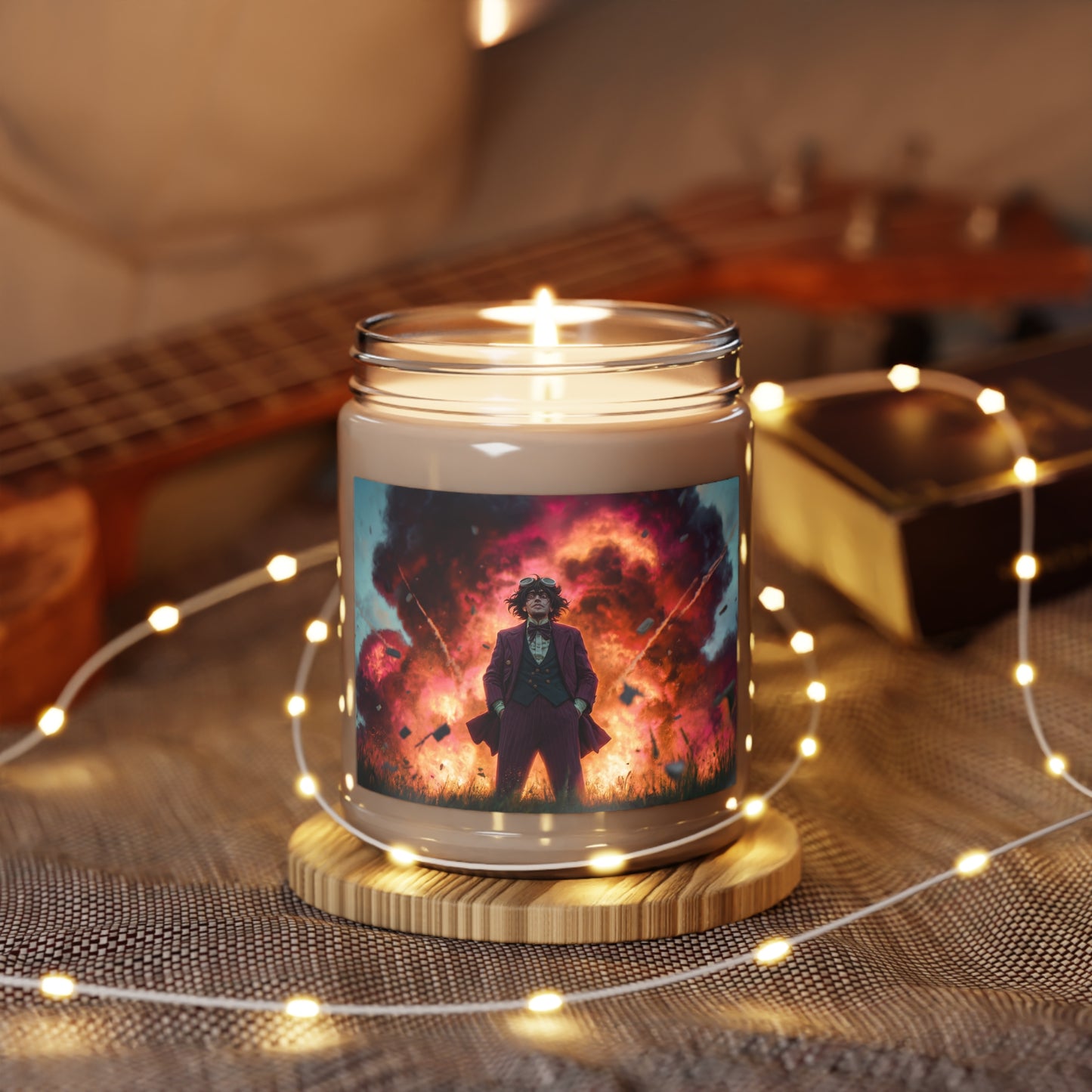 Explosive Gentleman Scented Soy Candles with White Lid, 9oz – Crimson Sky Calamity