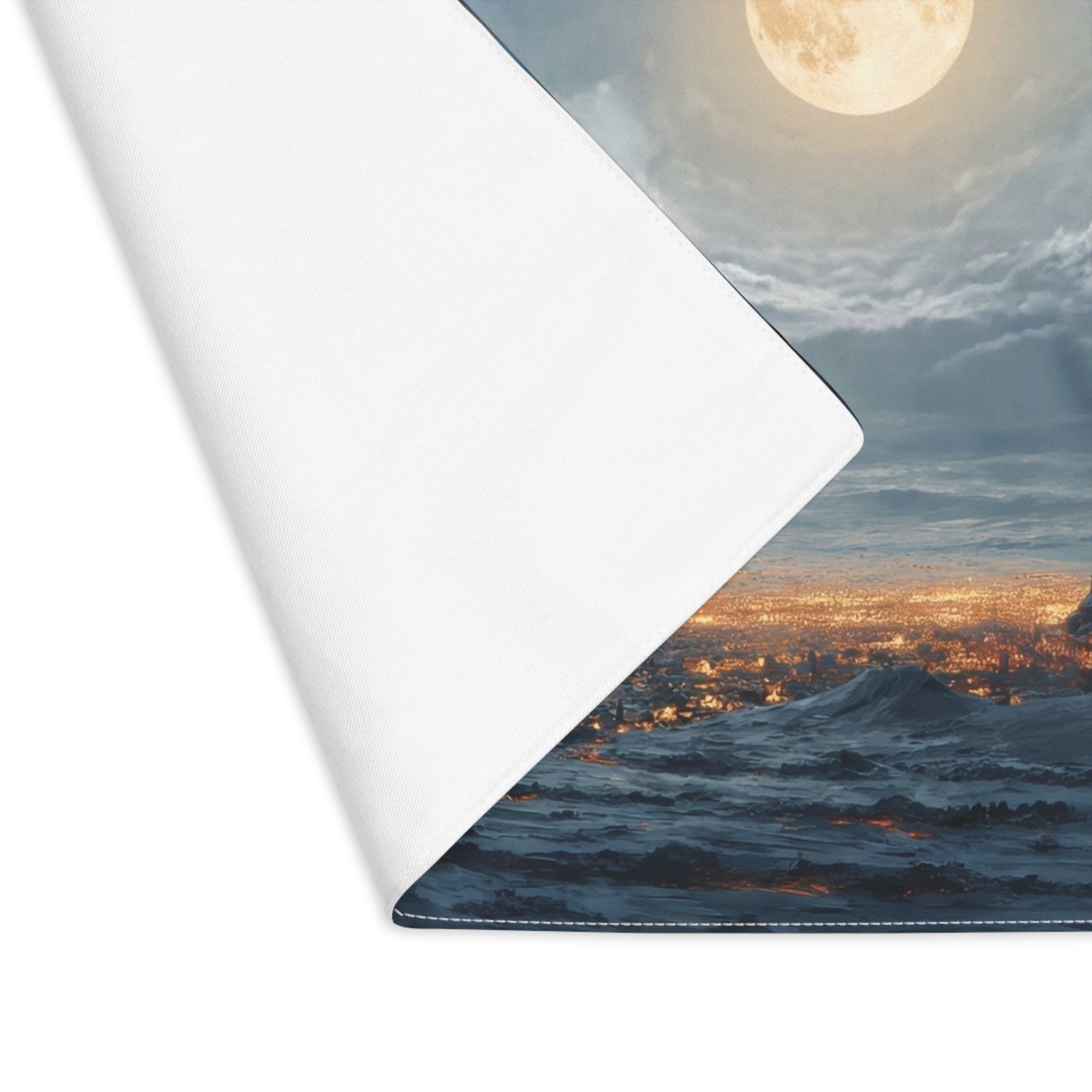 Midnight Sleigh Ride Placemat – Warm Glow Over Snowbound City