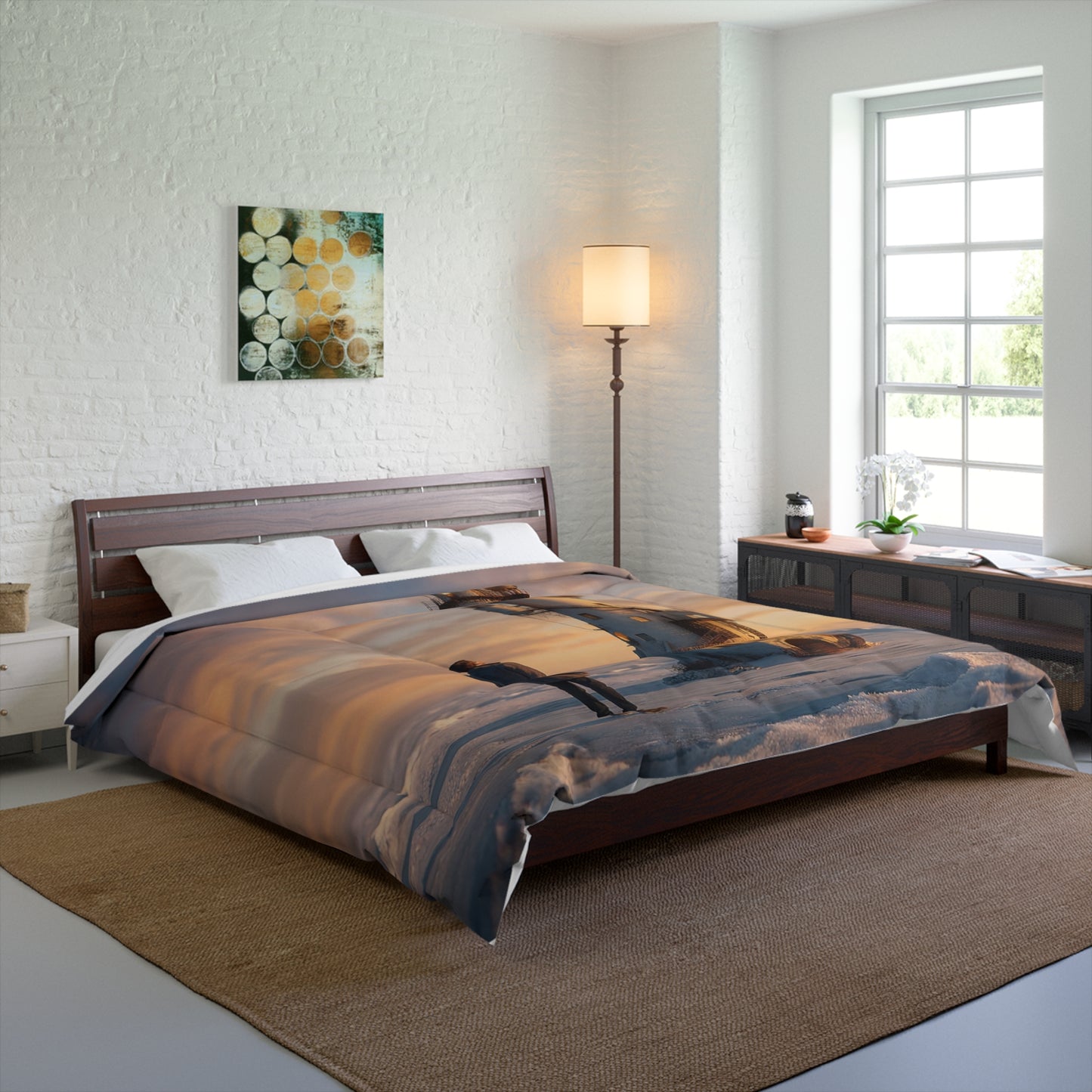 Lighthouse Sentinel Comforter – Arctic Twilight Beacon Dreamscape