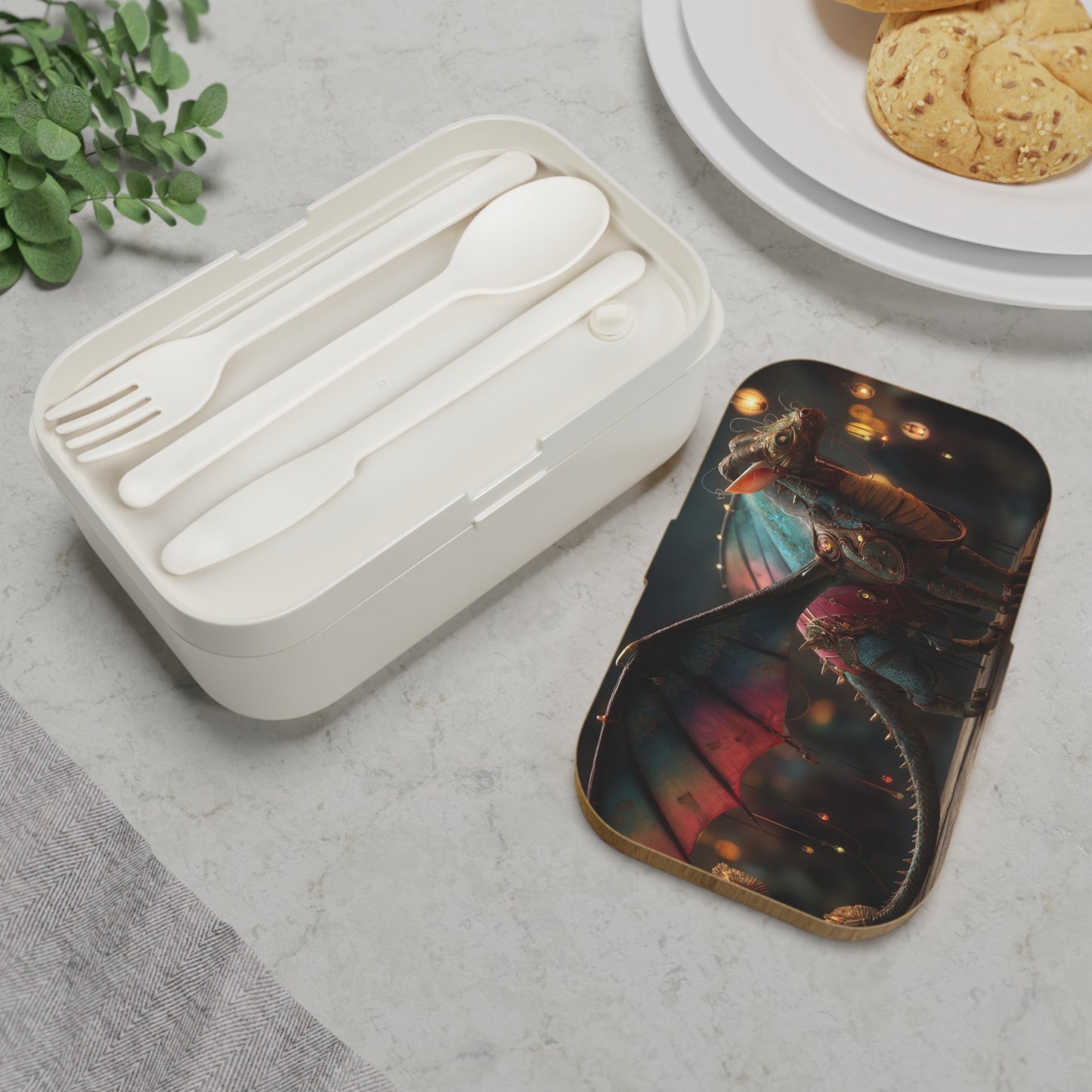 Regal Dragon with Rainbow Wings Bento Lunch Box – Evening Lantern Parade