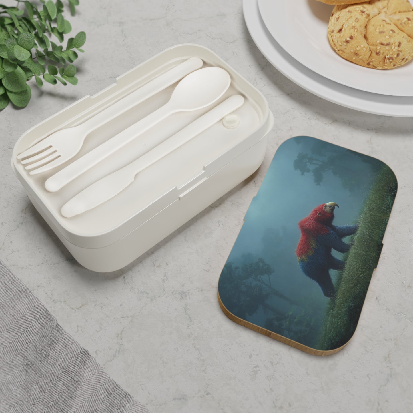 Parrot-Bear Hybrid Bento Lunch Box – Misty Jungle Guardian