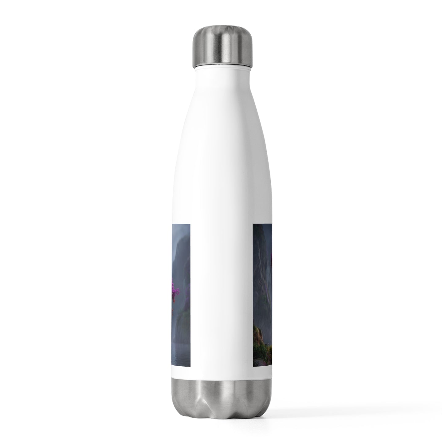 Chromatic Sentinel Tree 20oz Insulated Bottle – Moonlit Rainbow Canopy