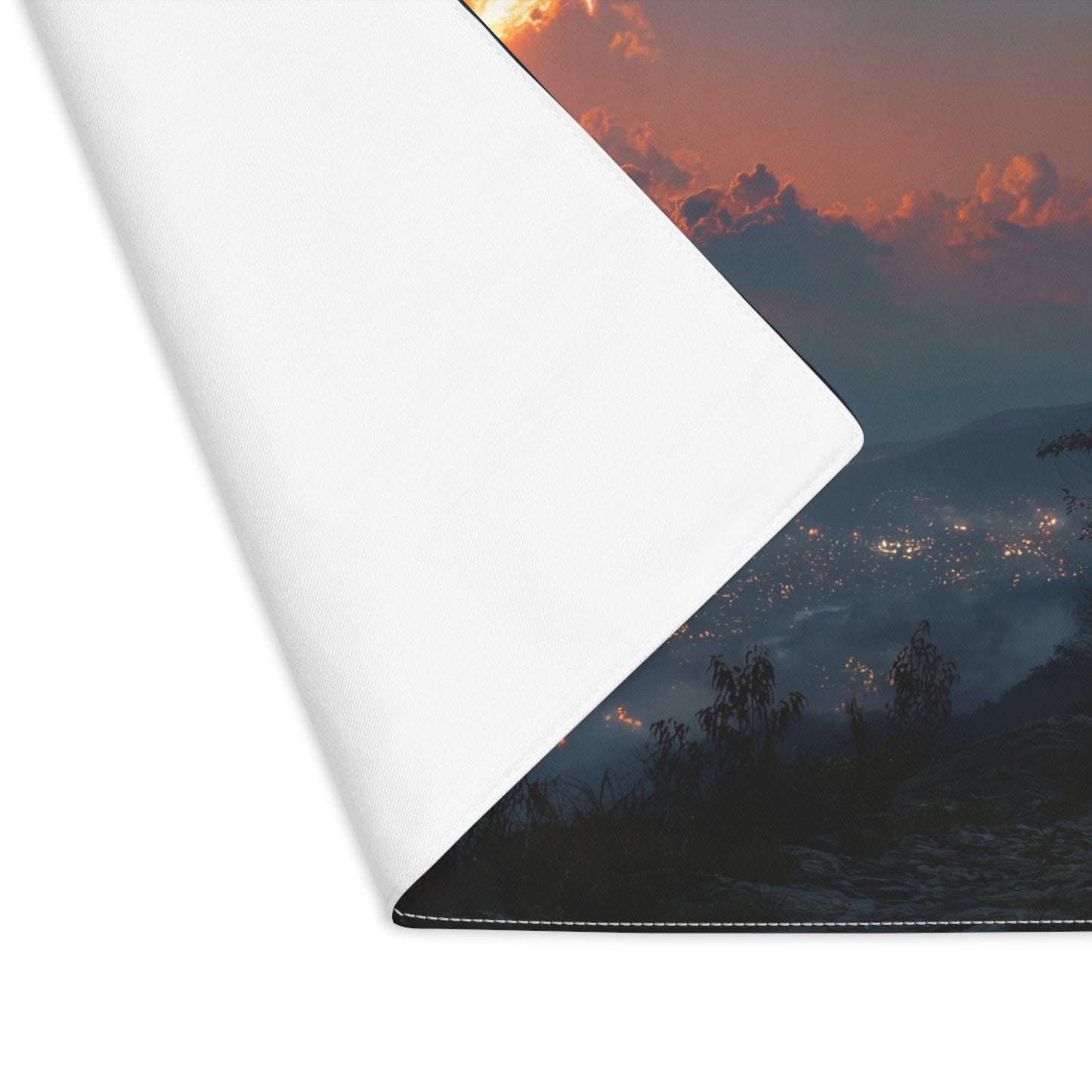 Celestial Fireball Placemat – Twilight Skyfall Over Mountain Vale