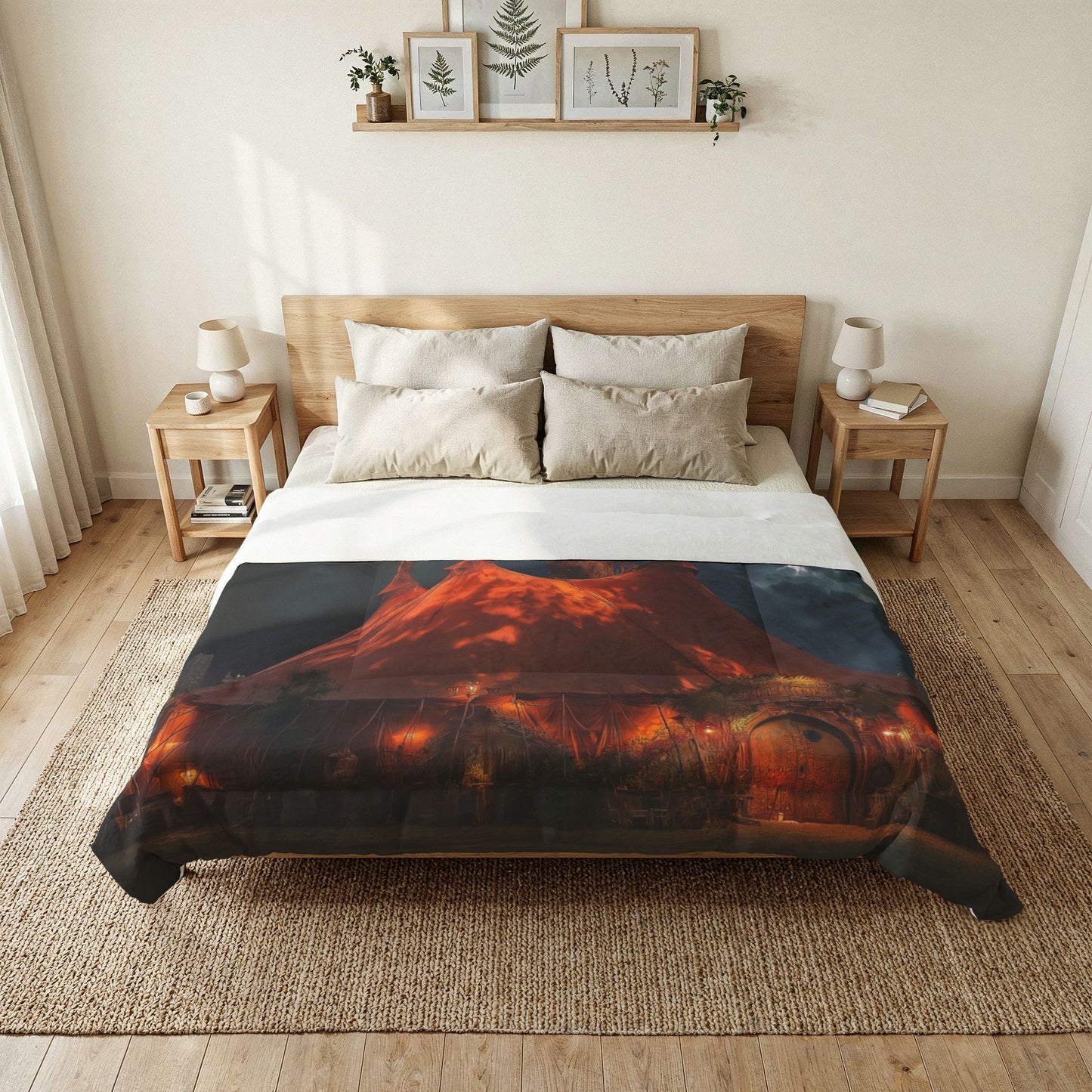 Storm-Circus Cotton Comforter – Crimson Carnival Canvas