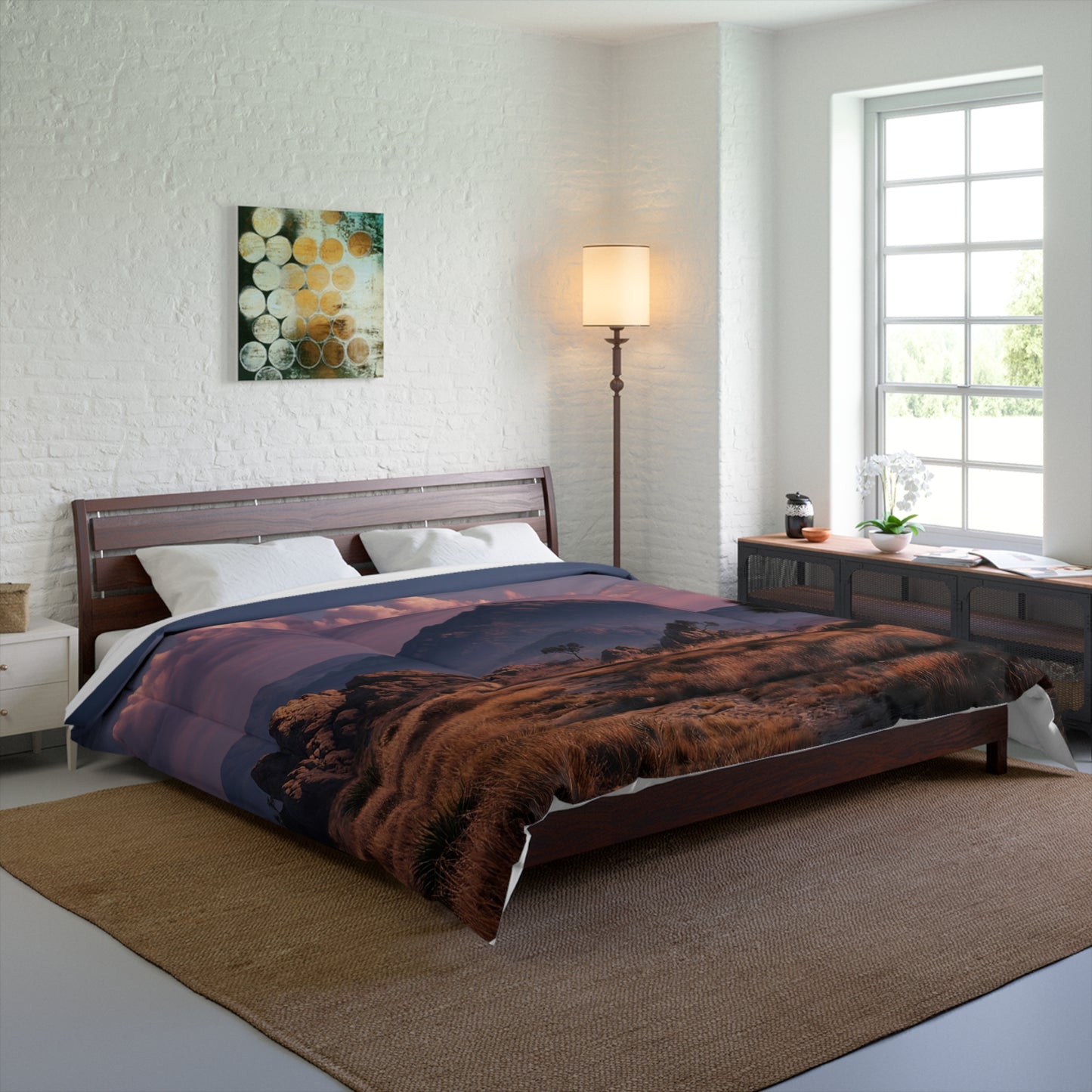 Moonlit Desert Path Comforter – Whispering Peaks at Twilight