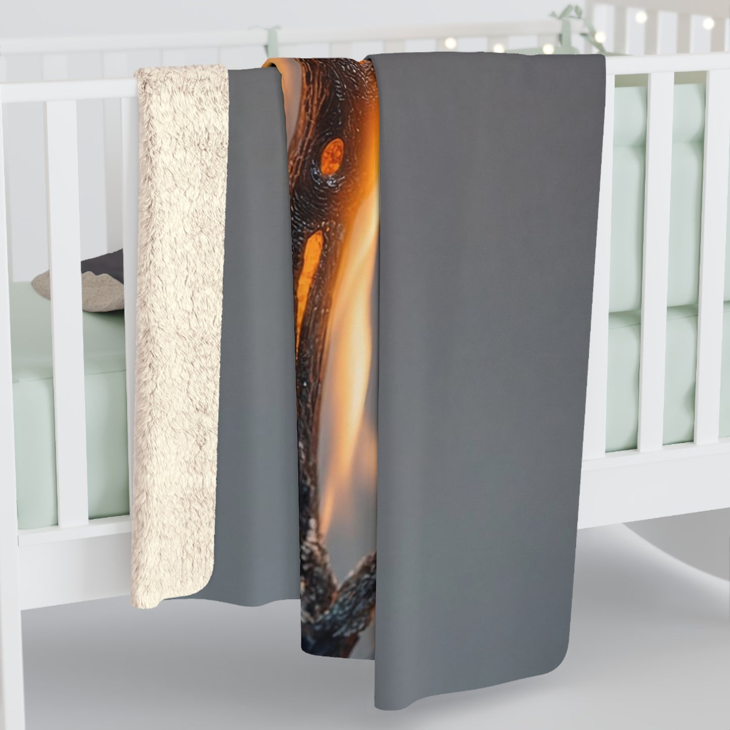 Flamebound Lovers Sherpa Fleece Blanket – Embers of Intertwined Souls