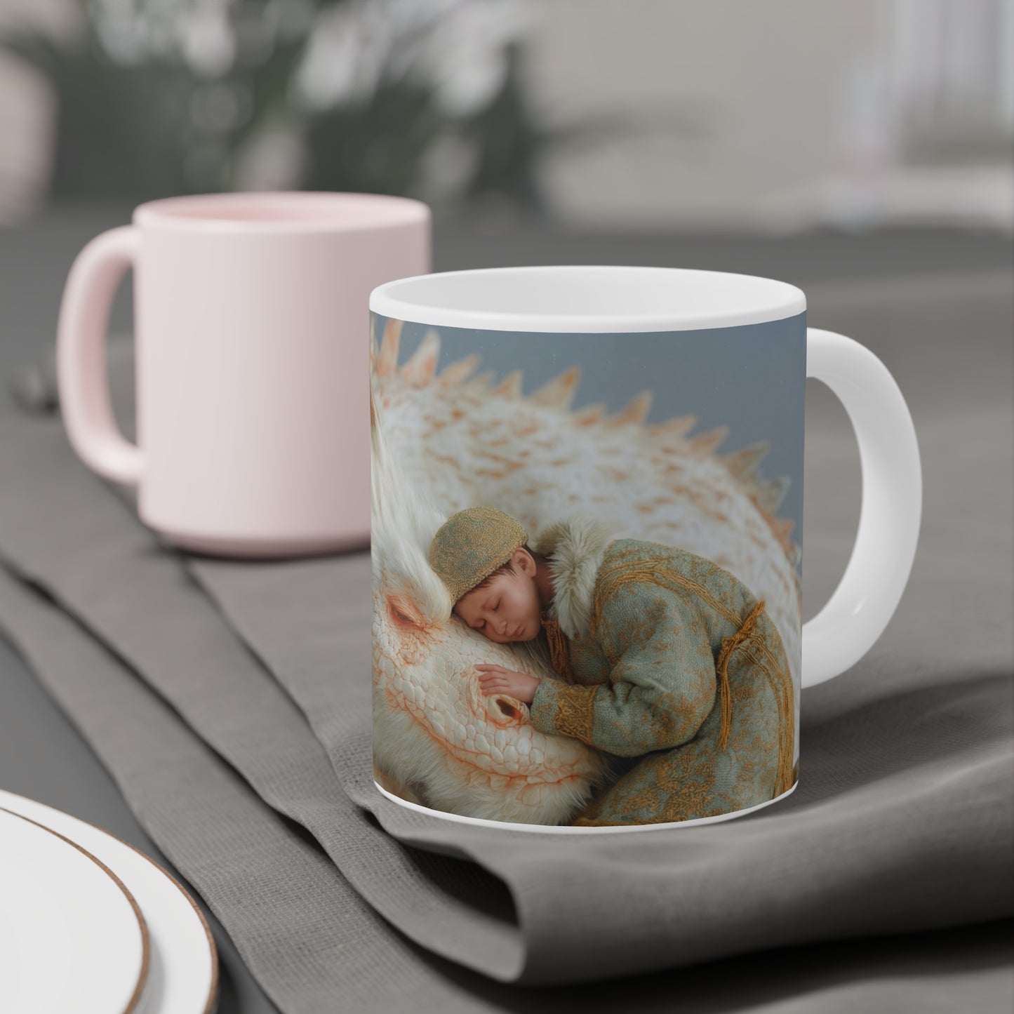 Child and White Dragon Ceramic Mugs (11oz\15oz\20oz) – Snowbound Whispers of Trust