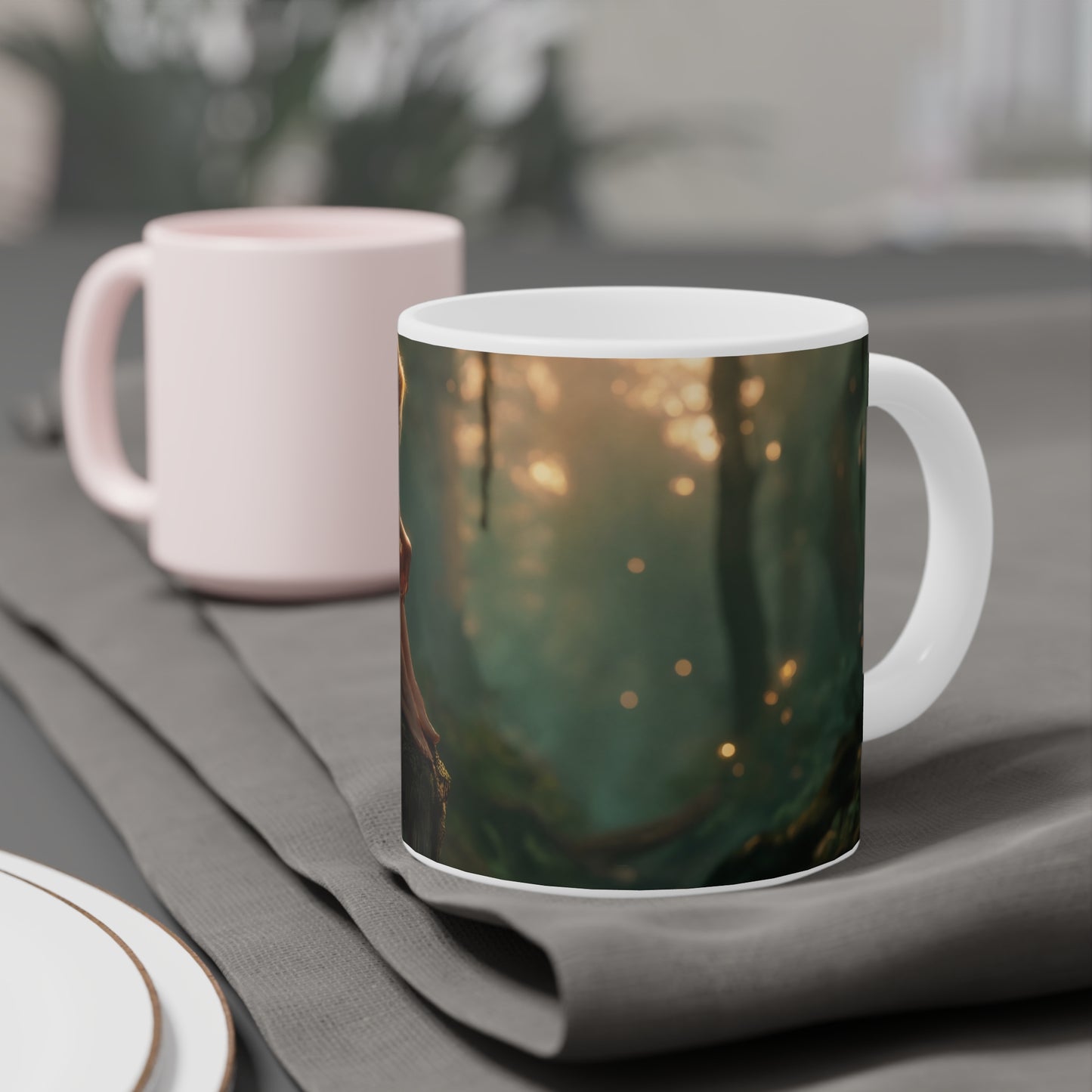 Forest Fairy by the Stream Ceramic Mugs (11oz\15oz\20oz) – Golden Hour Whispers
