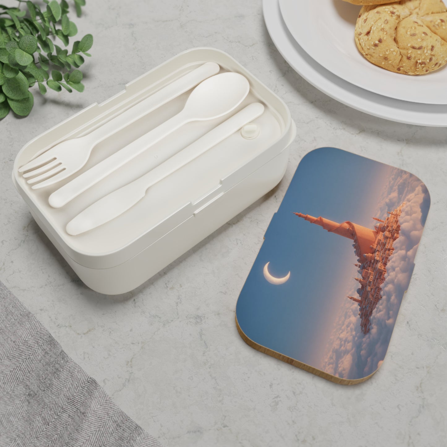 Celestial City Bento Lunch Box – Sunset Serenity Above the Clouds