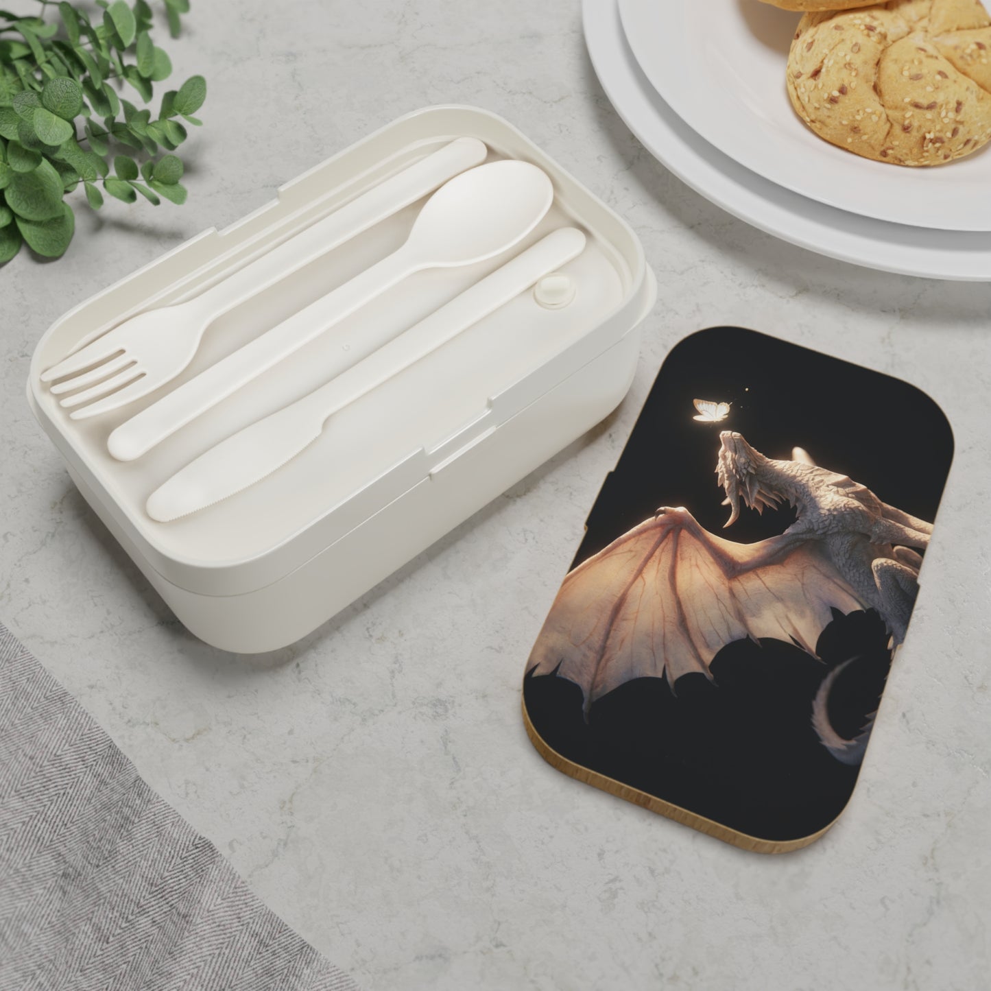 Gentle Dragon with Butterfly Bento Lunch Box – Whisper of Twilight Wings