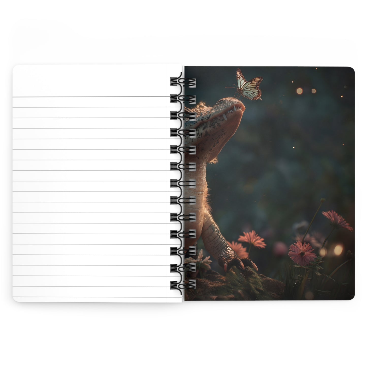Butterfly-Kissed Alligator Journal – Twilight Garden Whispers