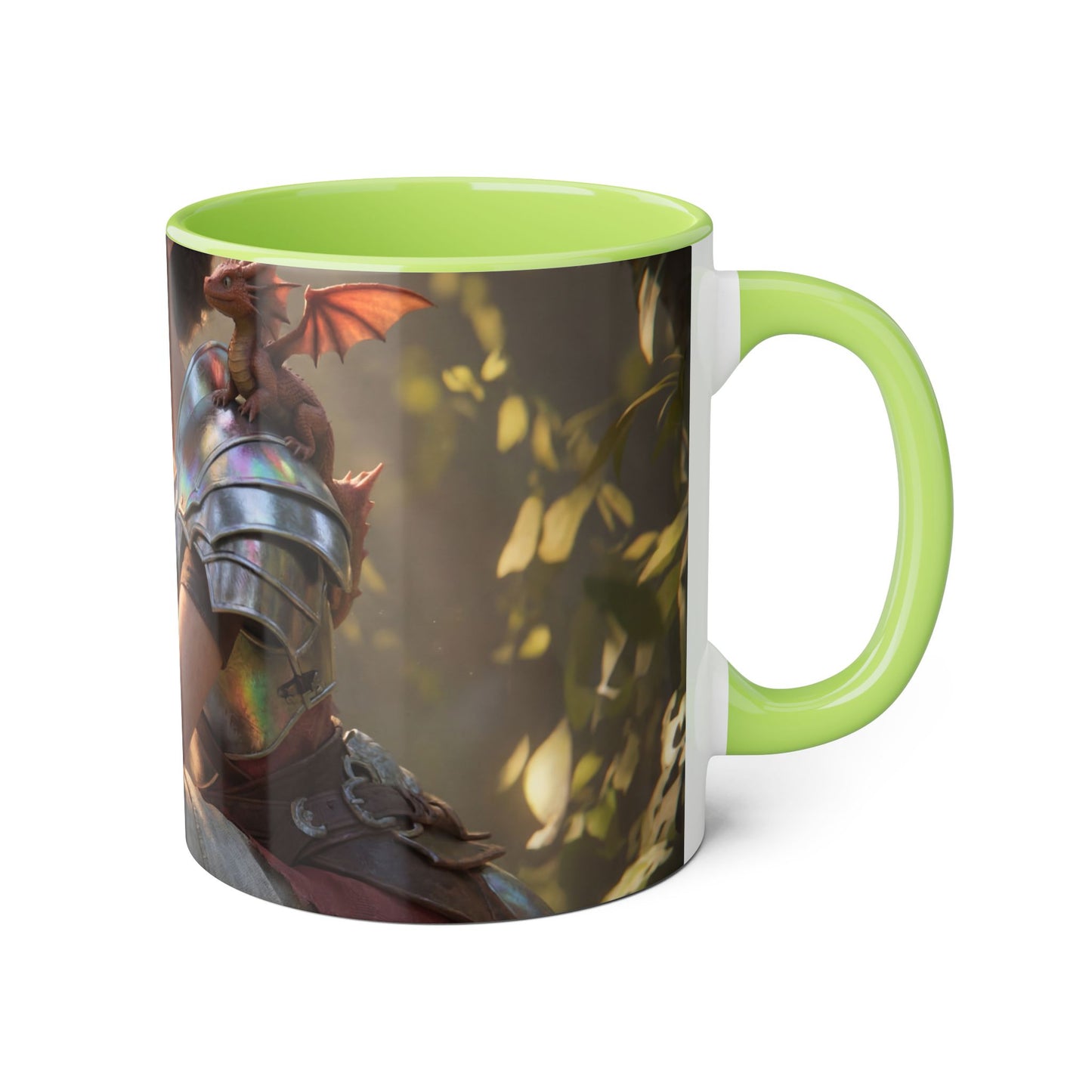 Elven Knight with Dragon Accent Mugs, 11oz – Sunlit Guardian Pause
