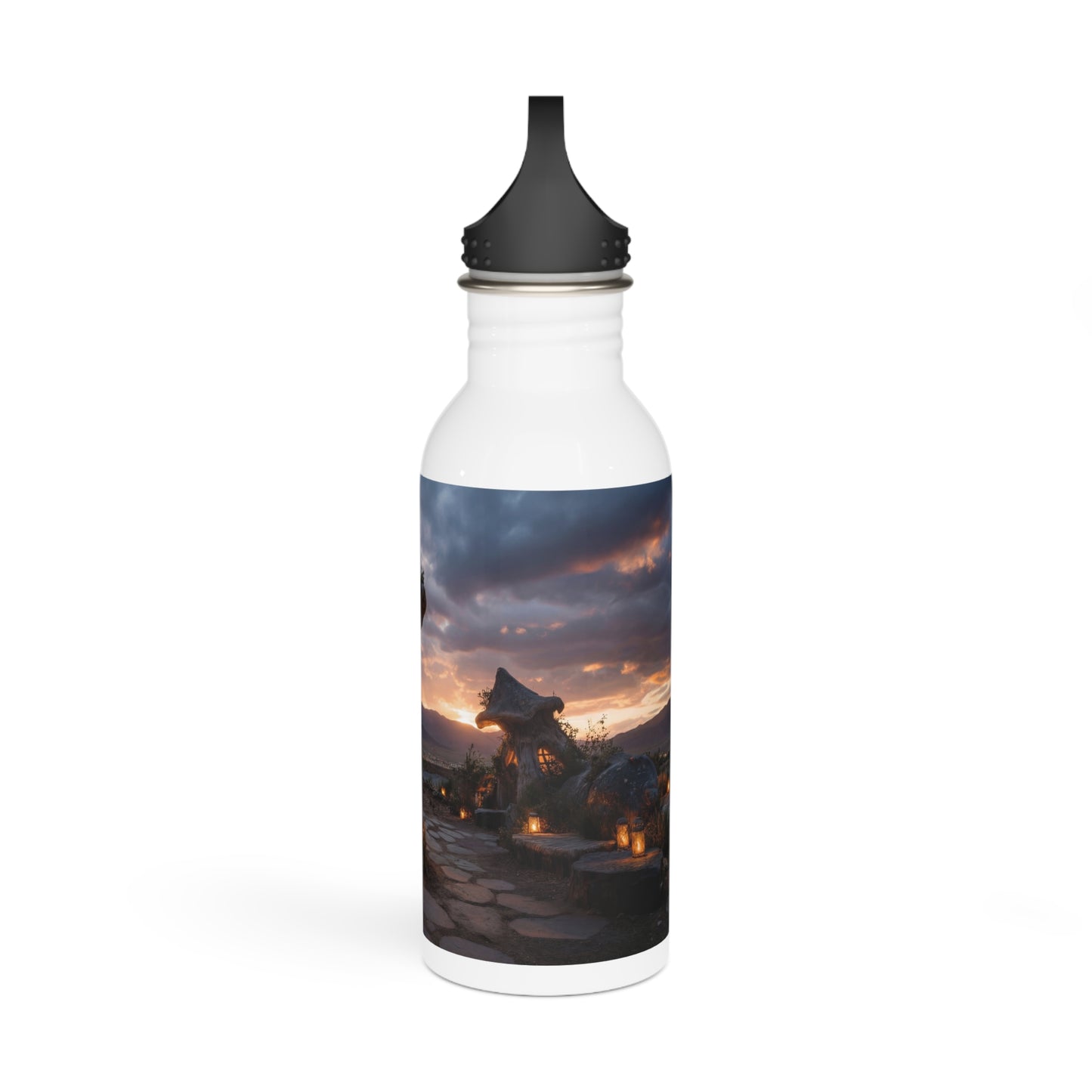 Enchanted Mushroom Cottage Water Bottle – Twilight Haven Glow