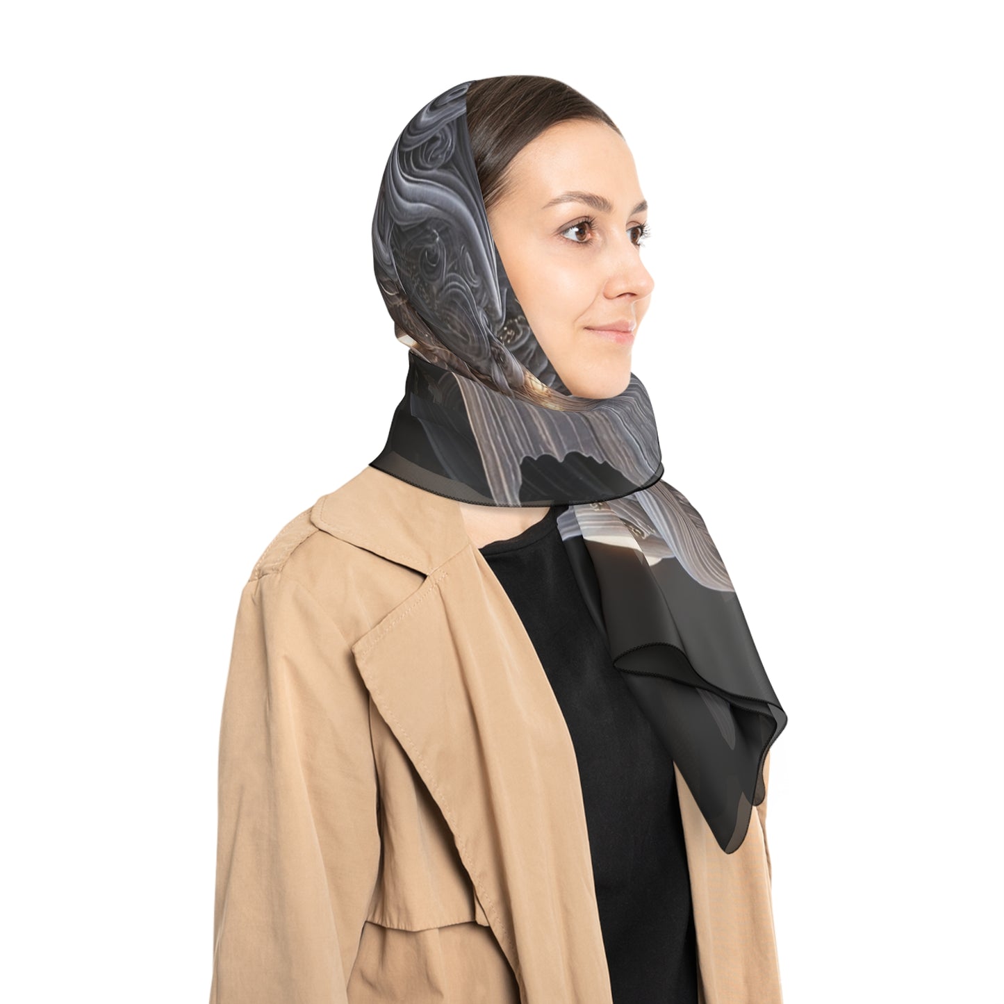 Luminescent Deep-Sea Sentinel Scarf – Chandelier Fish Dreamscape