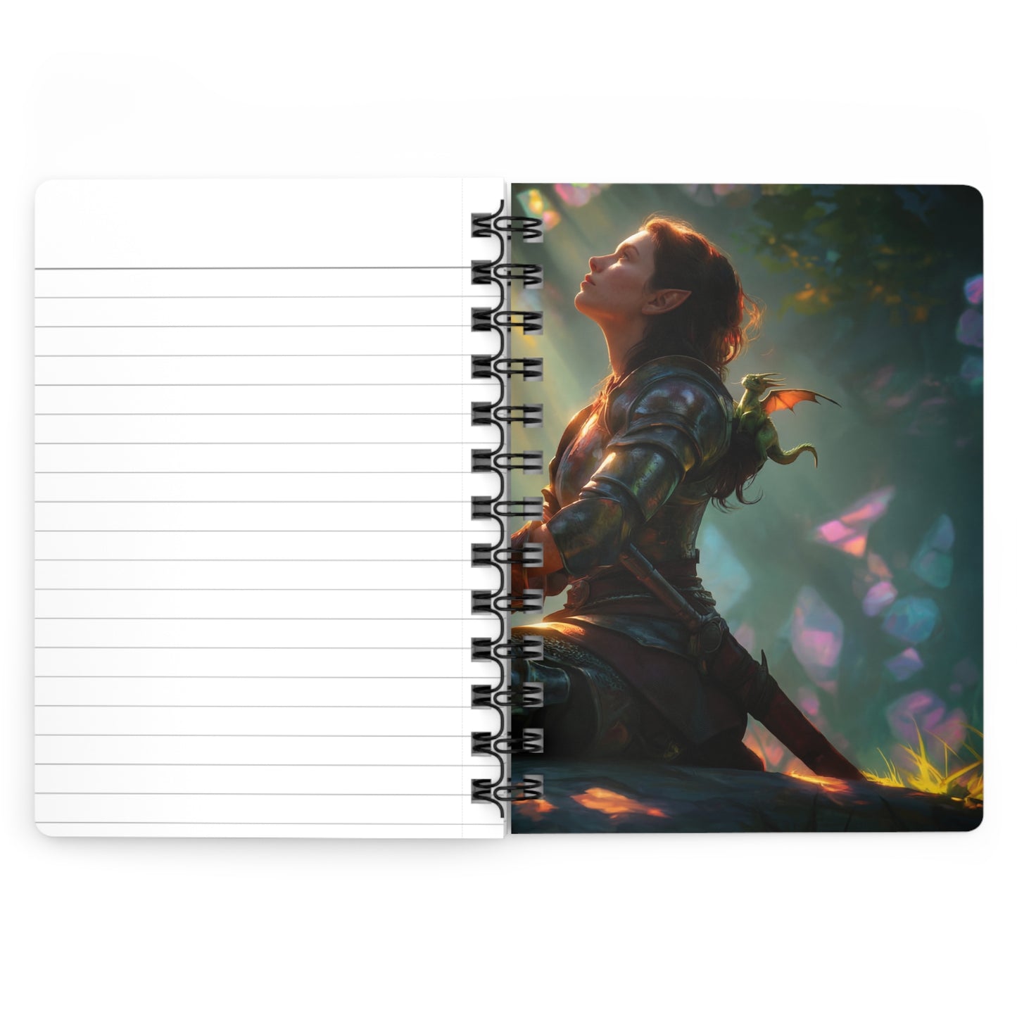 Sunlit Sentinel Spiral Bound Journal – Crystal Grove Meditation