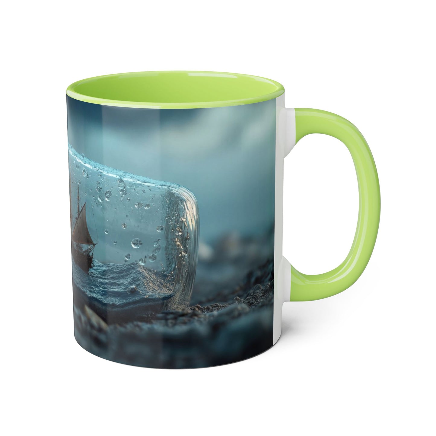 Storm Captured Accent Mugs, 11oz – Ship in a Bottle Lightning Scene