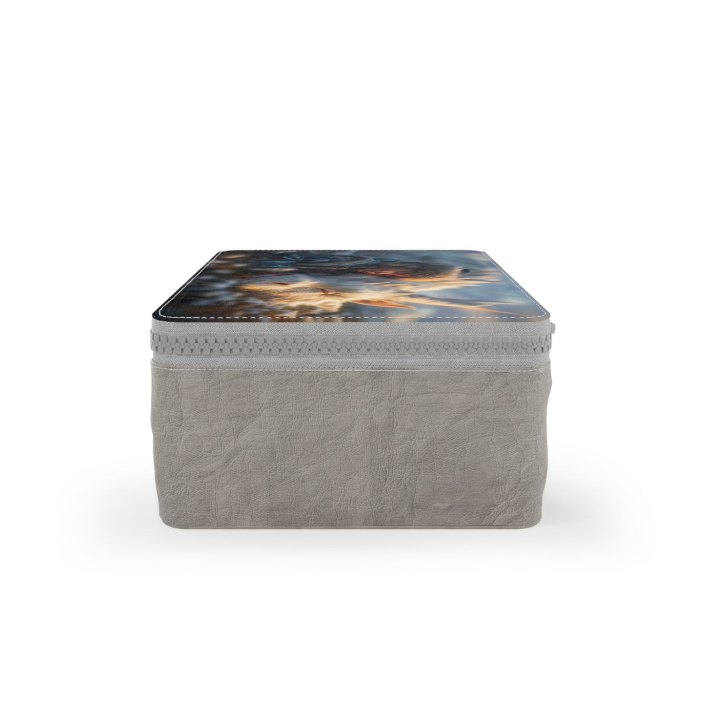 Sleeping Dragon Companion Paper Lunch Bag – Fur-Filled Guardian Resting in Cotton Grass