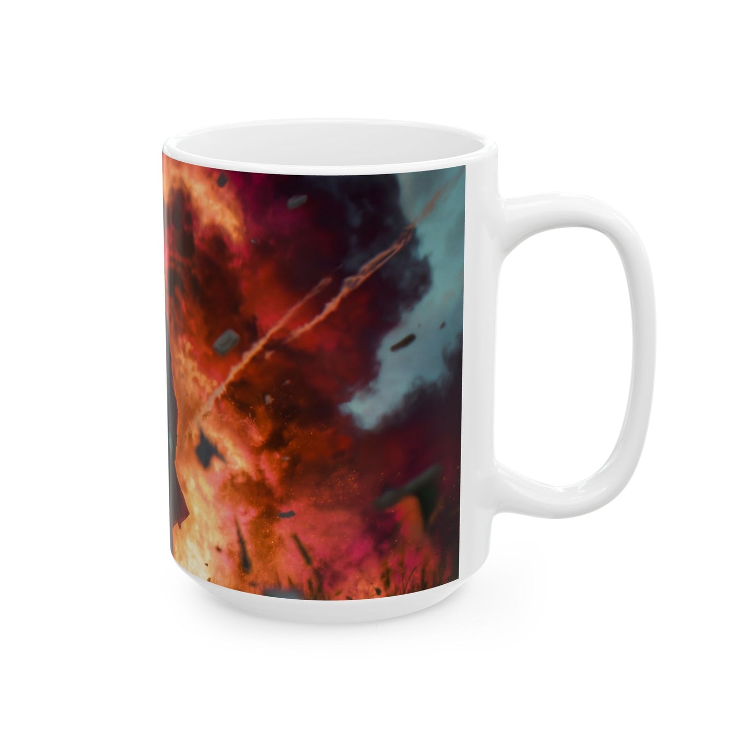 Explosive Goggles Gentleman Ceramic Mug – (11oz, 15oz) Crimson Sky Disruption