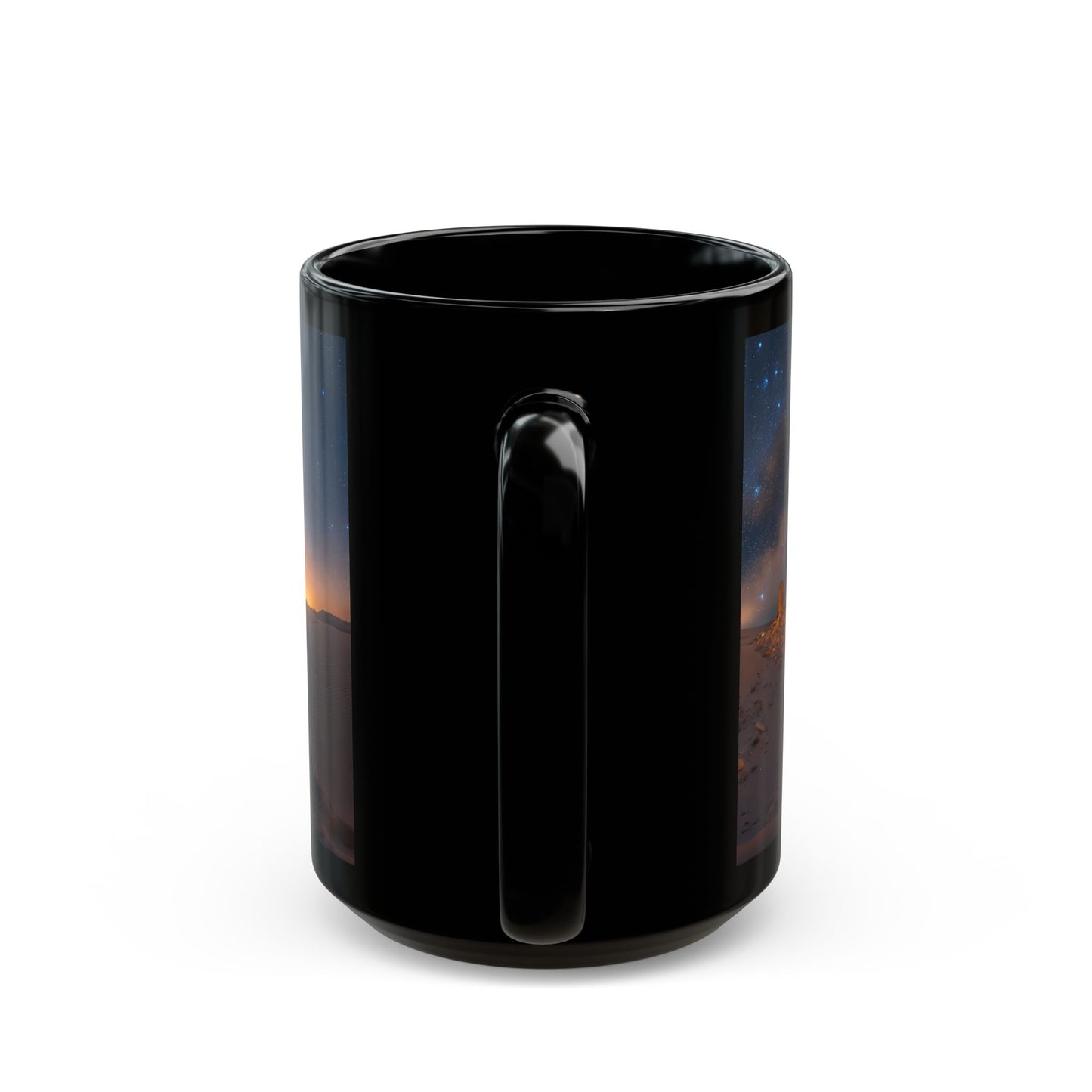 Desert Starlight Campfire Mug – Milky Way Over Sandstone Nightscape