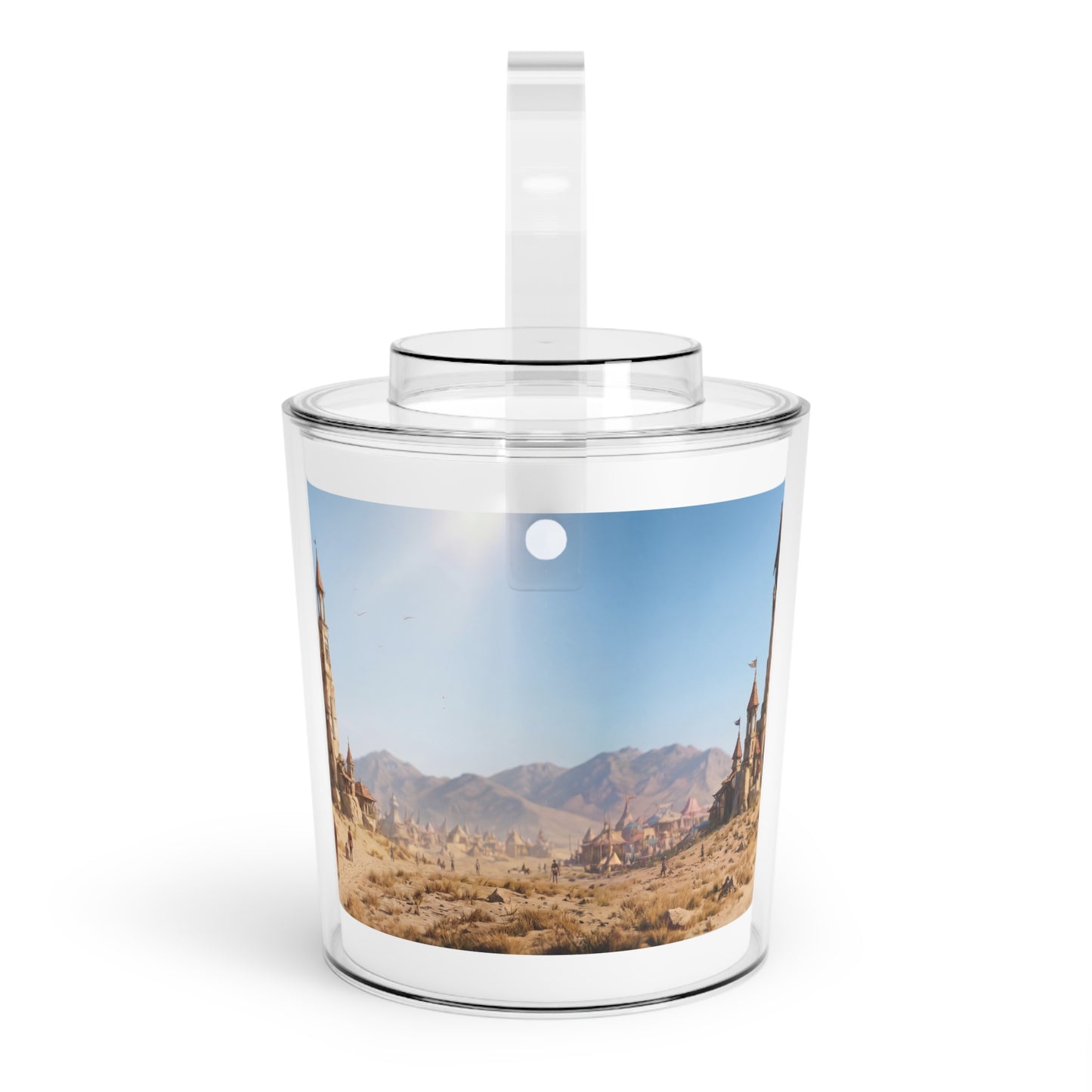Desert Citadel Ice Bucket with Tongs – Sun-Drenched Ruins of a Forgotten Kingdom