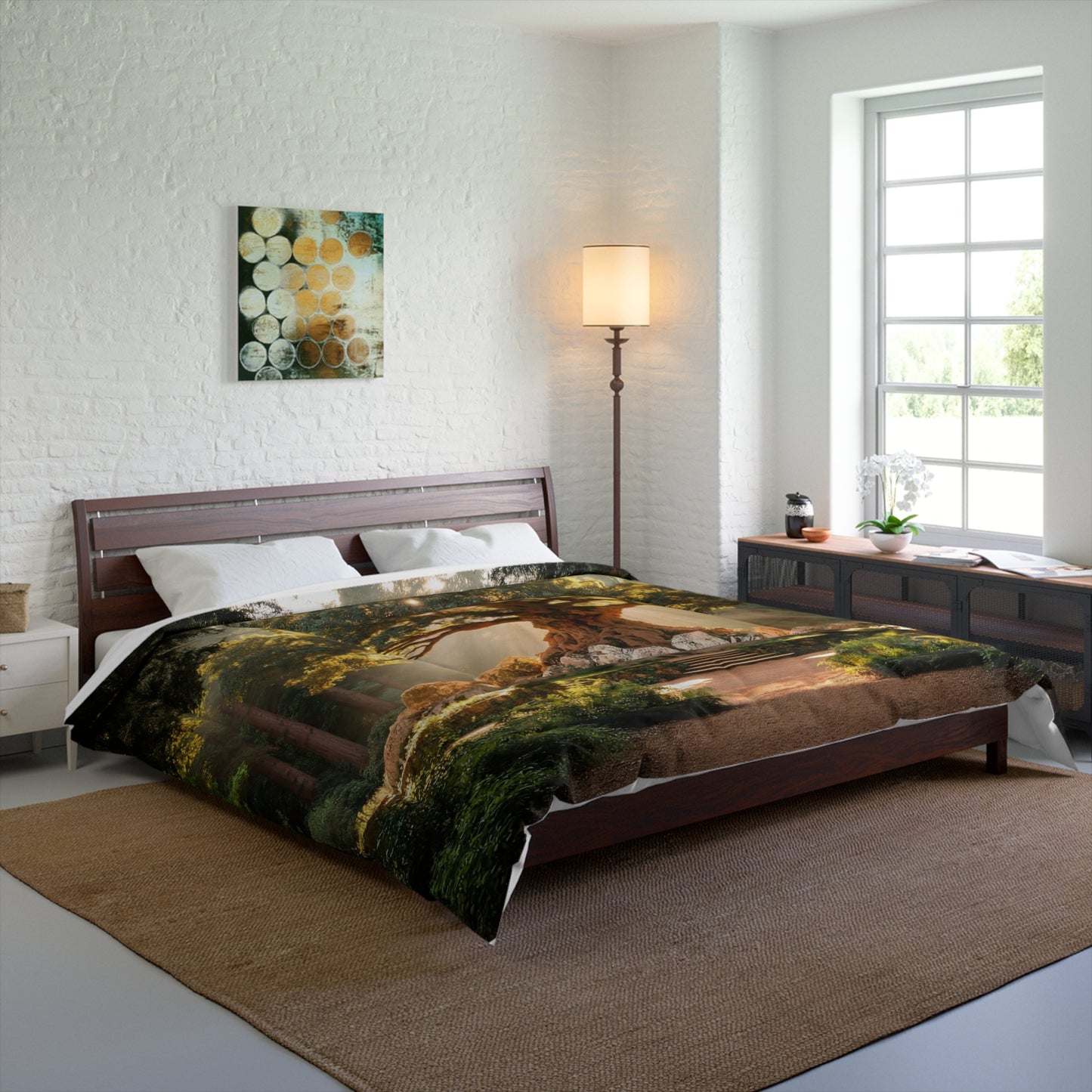 Ancient Grove Sentinel Comforter – Golden Rayed Wisdom Tree