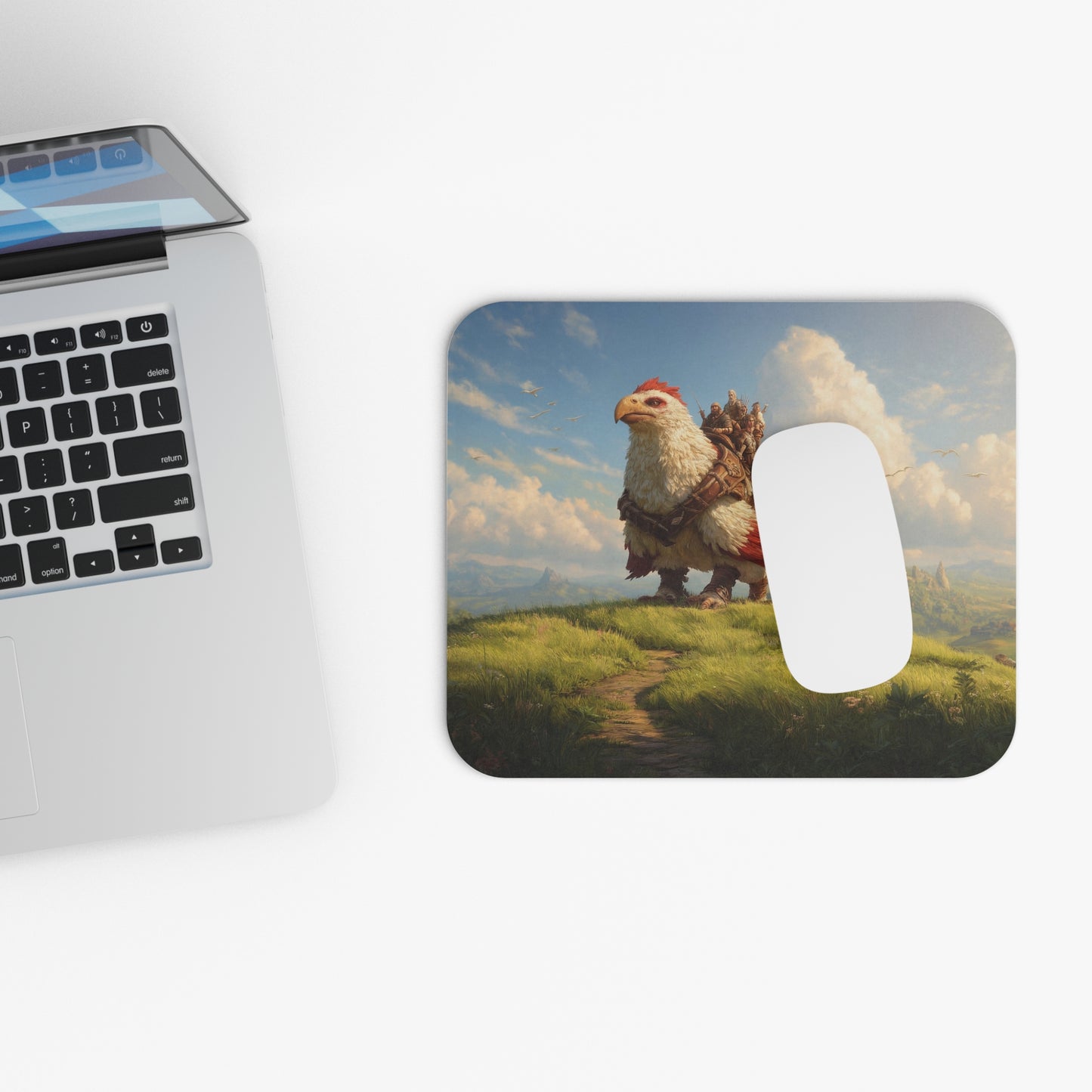 Skybound Sentinel Mouse Pad (Rectangle) – White Eagle and Fellowship on Sunlit Ridge