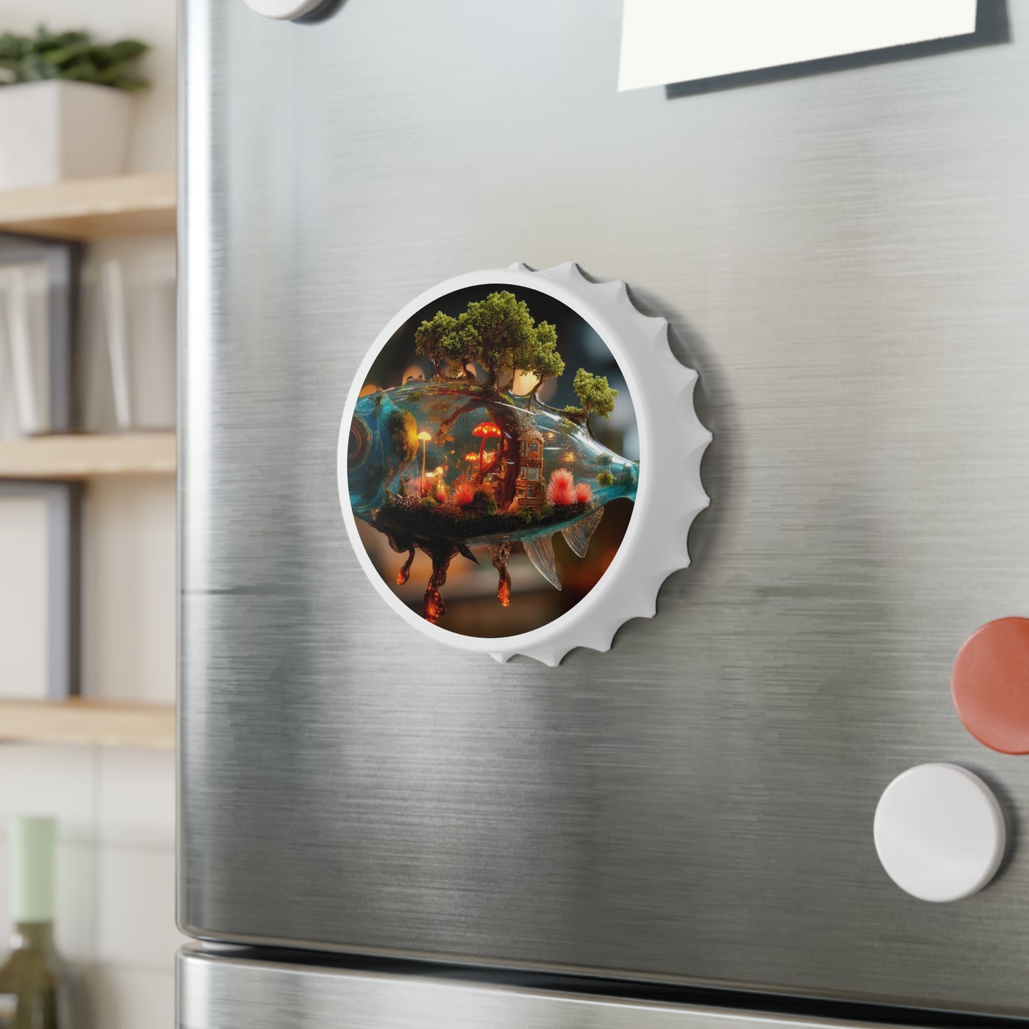 Whispering Forest Fish Bottle Opener – Liquid Dreamscape Sanctuary