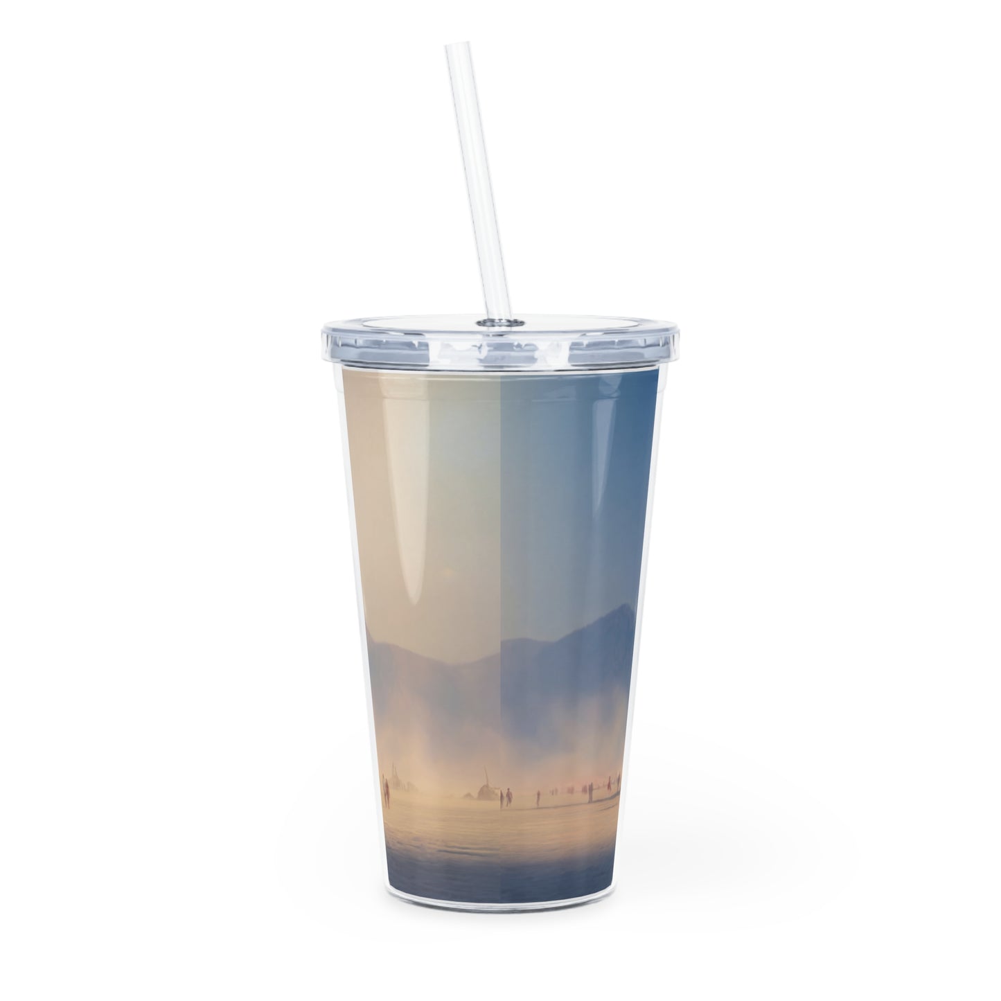 Desert Cathedral Tumbler with Straw – Sunlit Sandscape Sanctuary