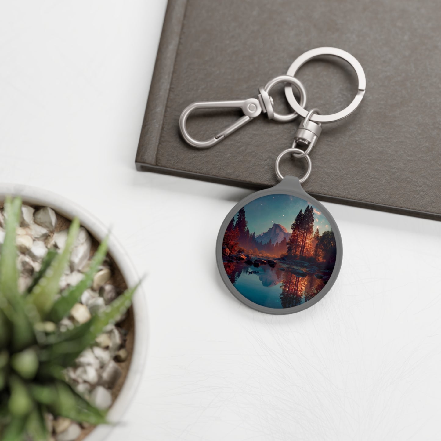 Half Dome Starlight Keyring Tag – Serene River Reflections at Dusk