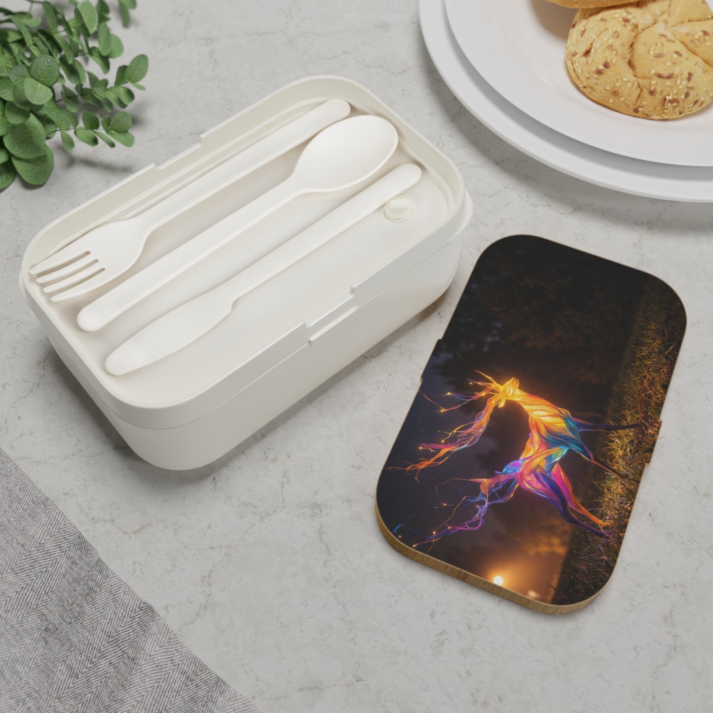 Prism Deer Bento Lunch Box – Twilight Rainbow Guardian
