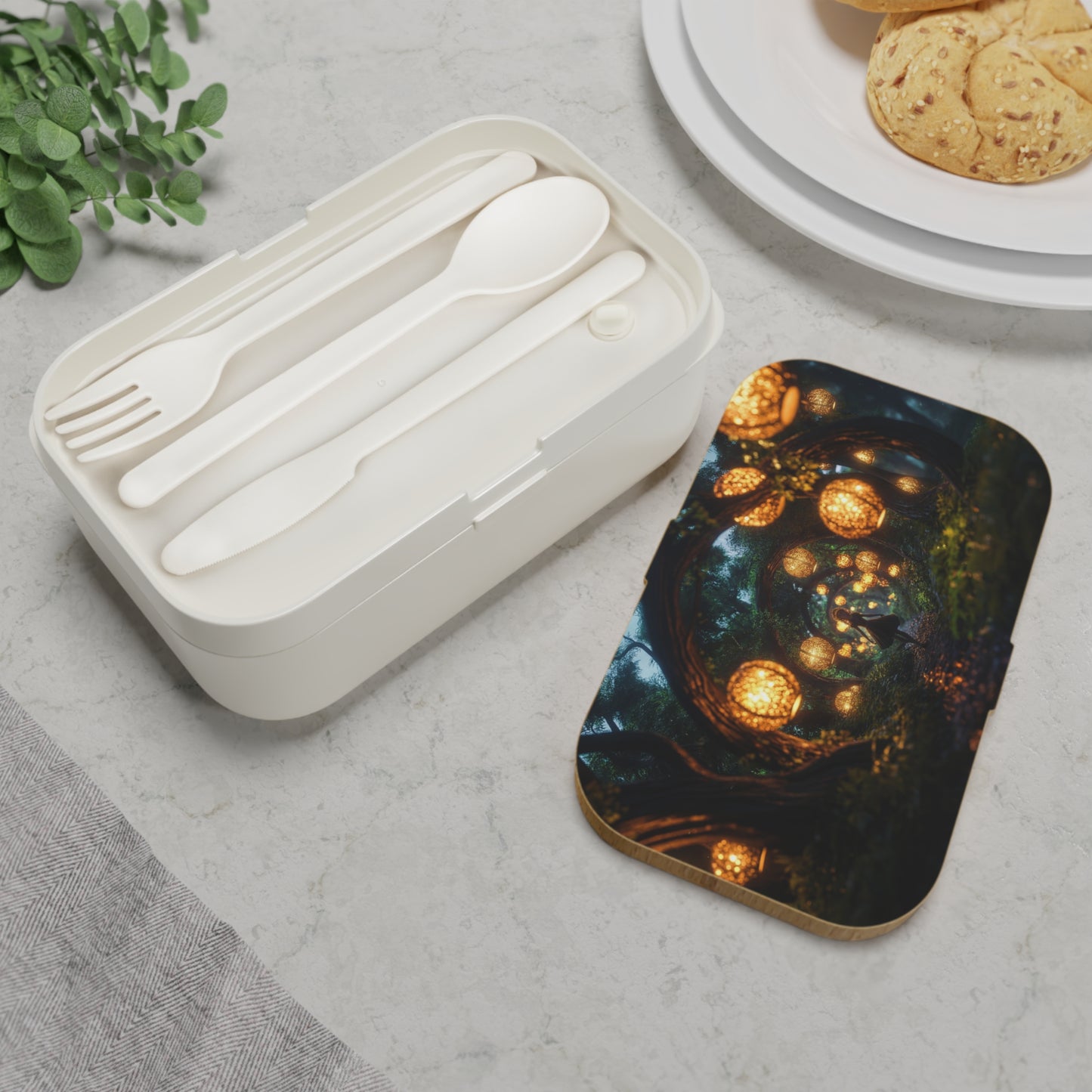 Lantern Grove Bento Lunch Box – A Pathway of Warm Light and Whimsy