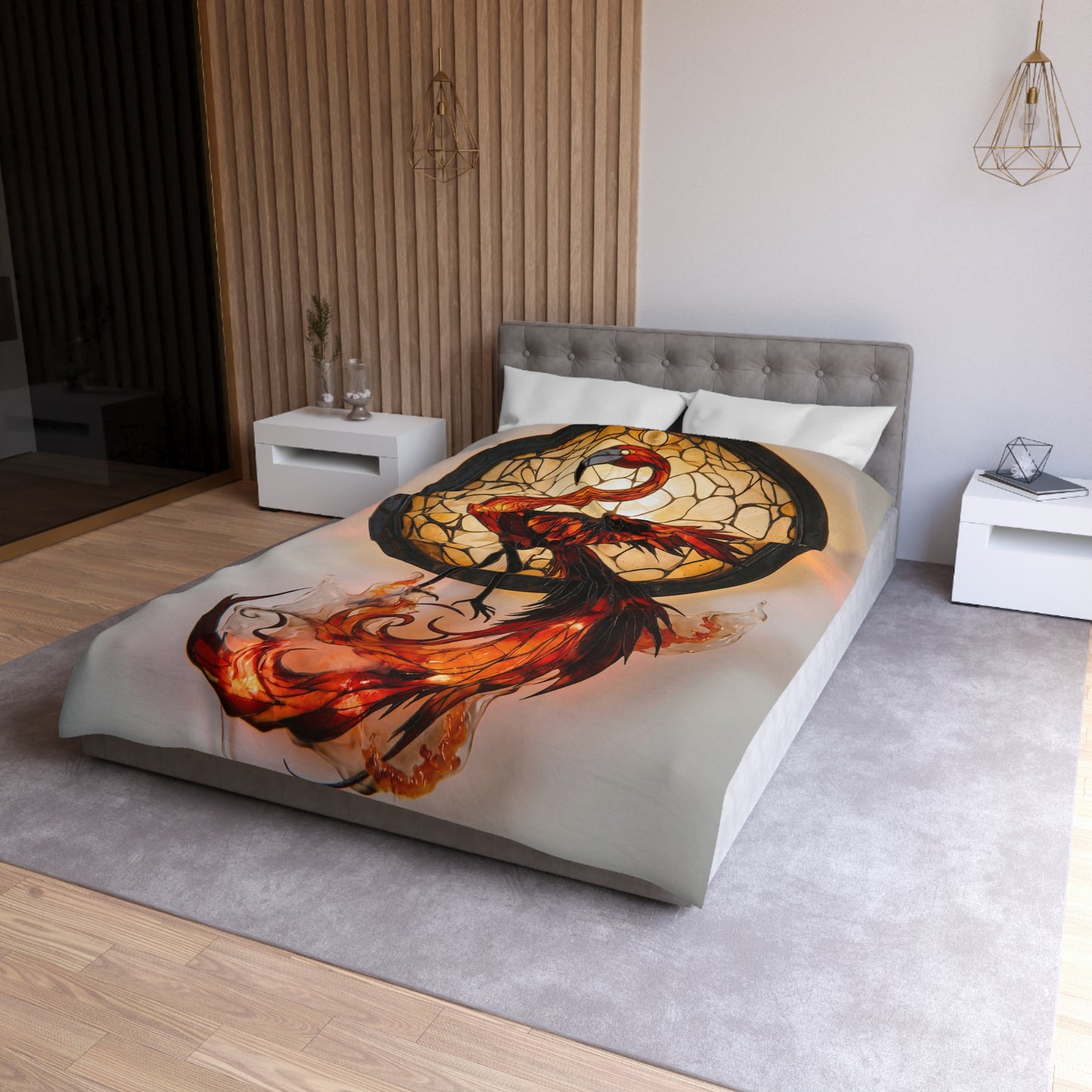 Phoenix Reborn Microfiber Duvet Cover – Amber Flame Dreamscape