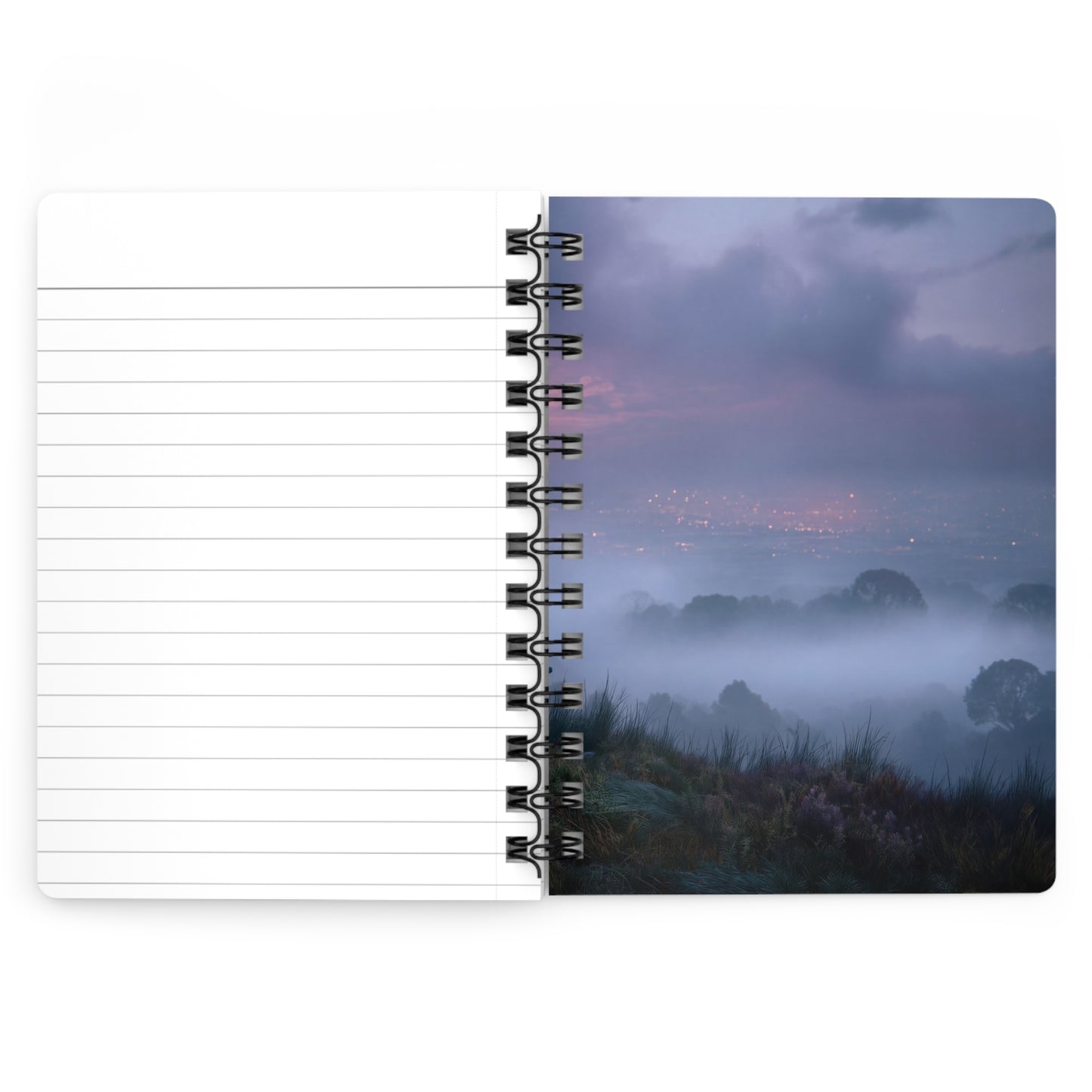 Moonlit Mushroom Sentinel Spiral Bound Journal – Twilight Watcher’s Quiet Reflection