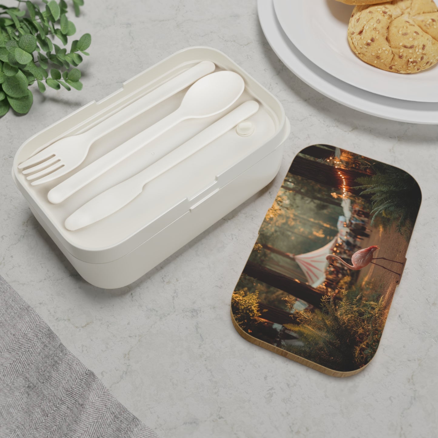 Flamingo Forest Festival Bento Lunch Box – Sunset Carnival Wanderer