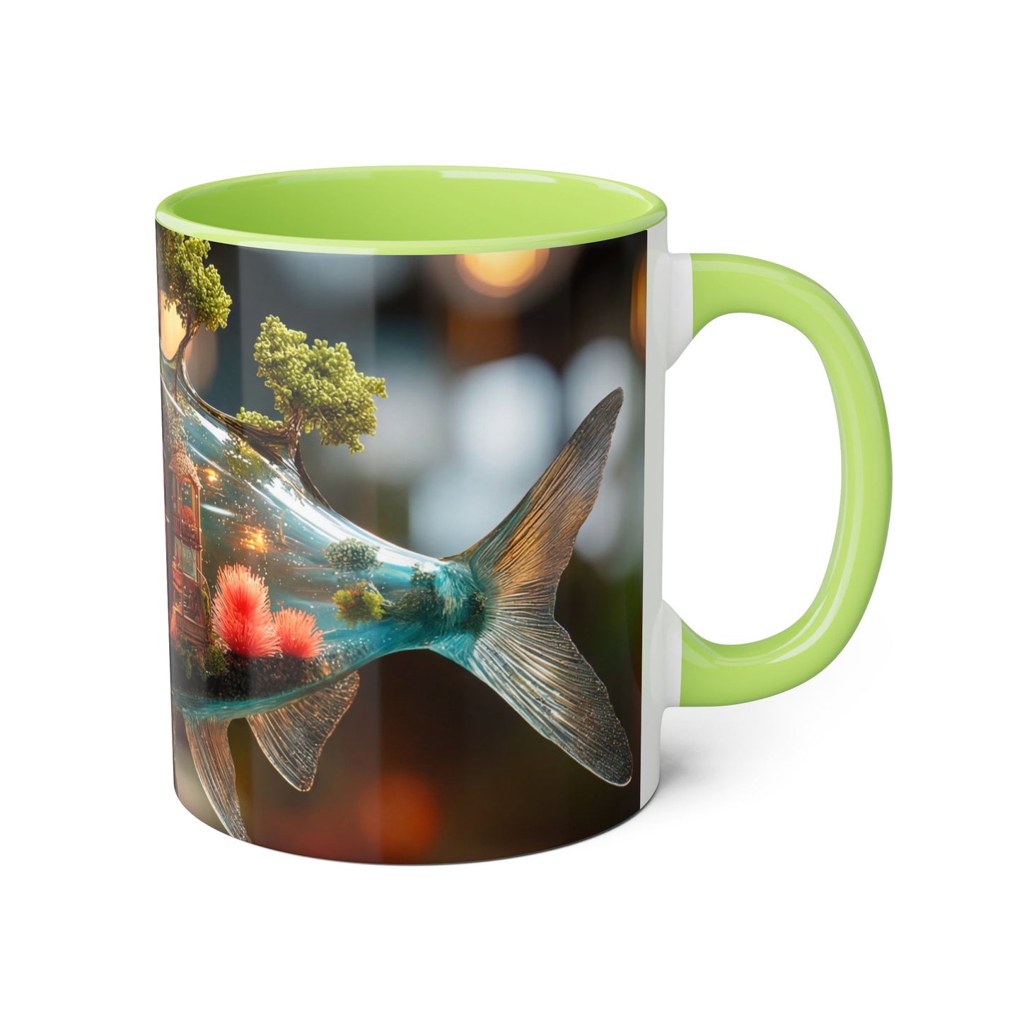 Whispering Forest Fish Mug – Bioluminescent Haven, 11oz