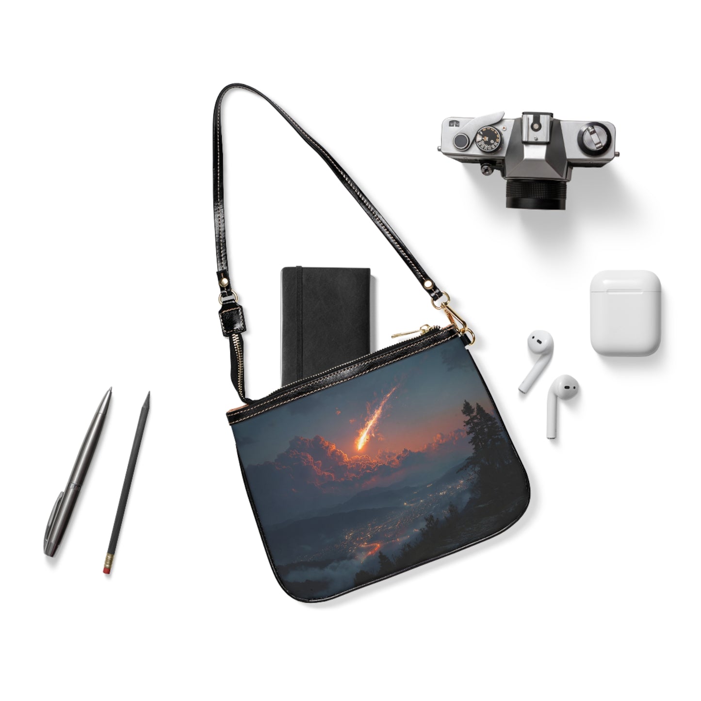 Celestial Firefall Small Shoulder Bag – Twilight Skyfall Dreamscape