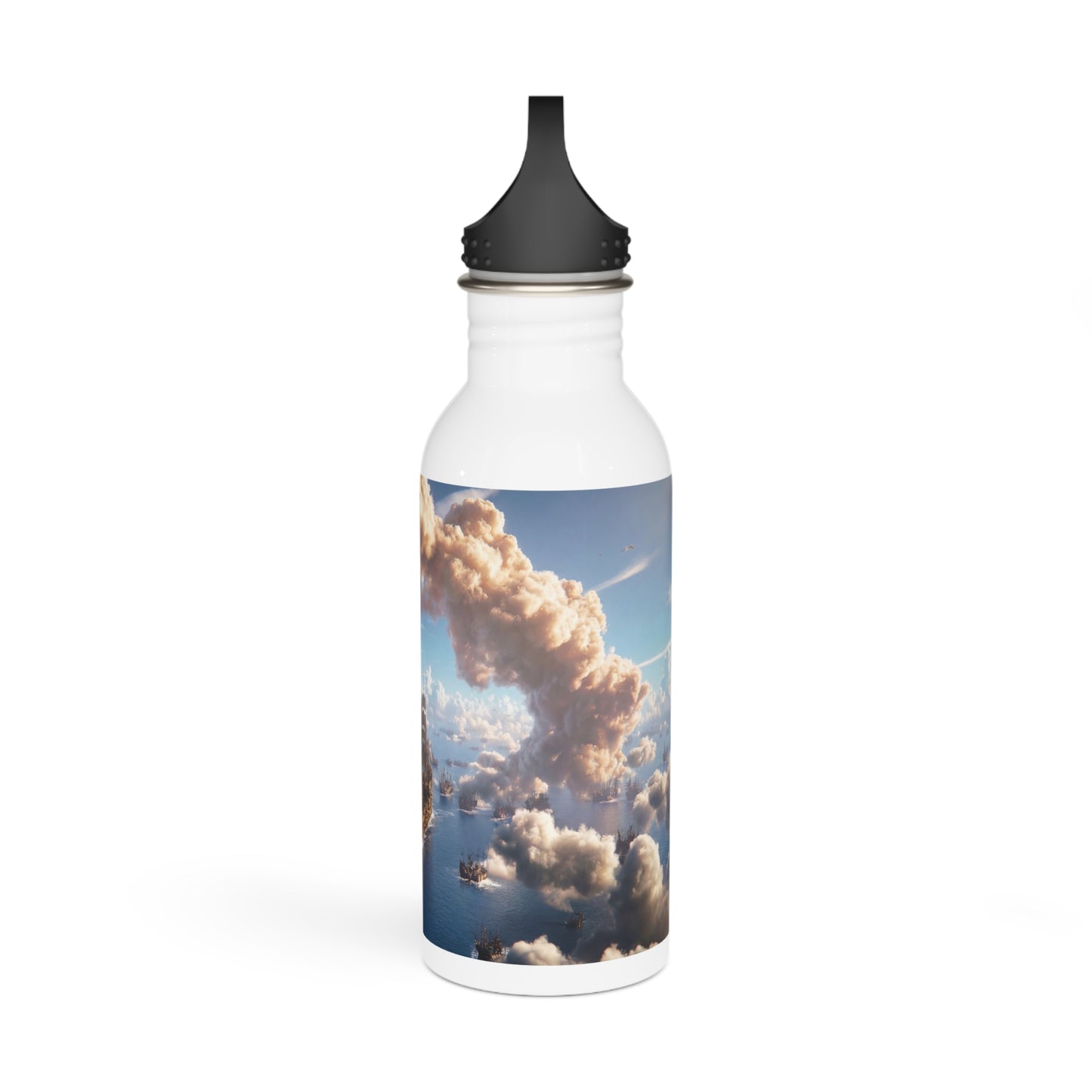 Celestial Armada Stainless Steel Water Bottle – Dawn’s Fleet Through Clouds