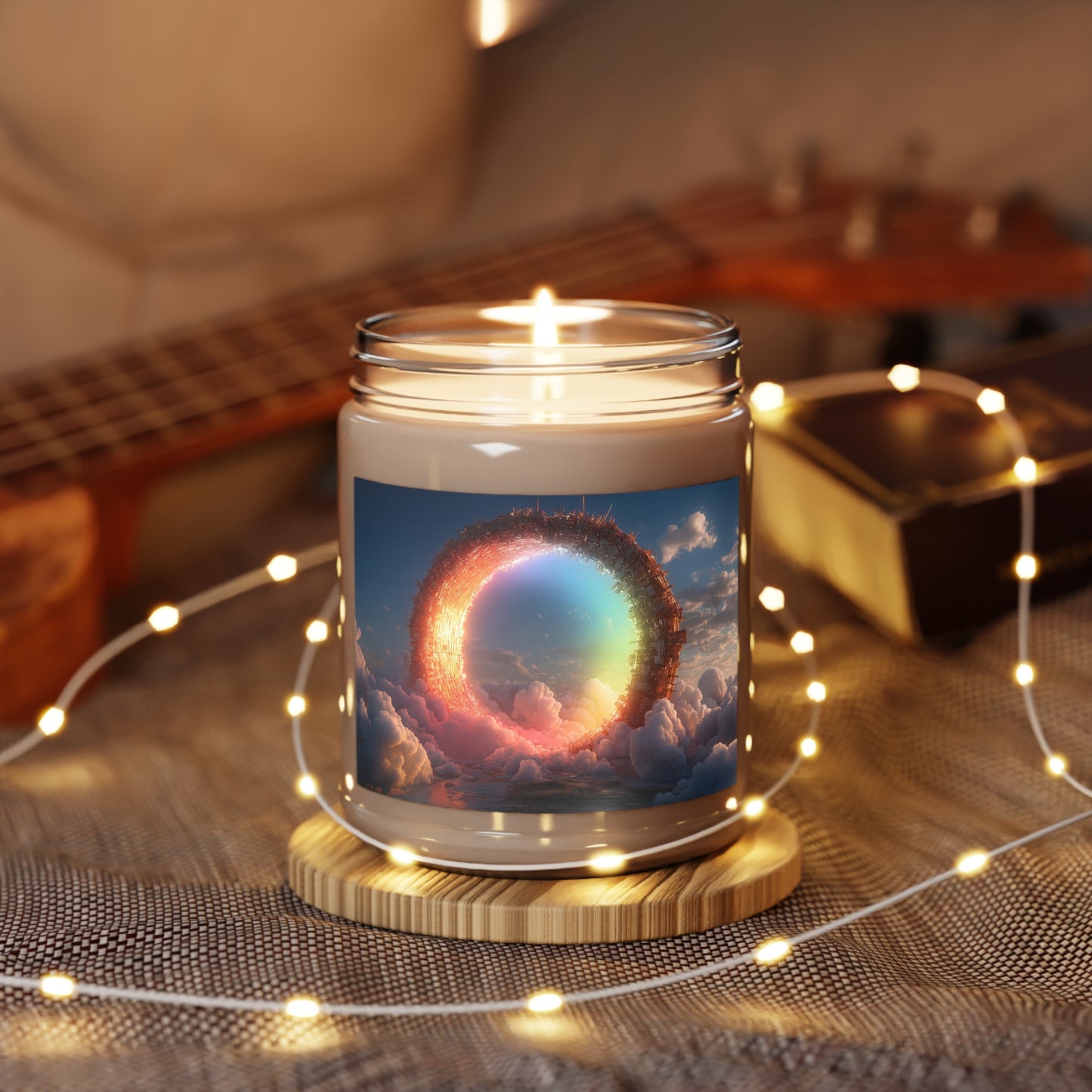 Celestial Vortex Scented Soy Candles with White Lid, 9oz – Indigo Cloud Dreamscape