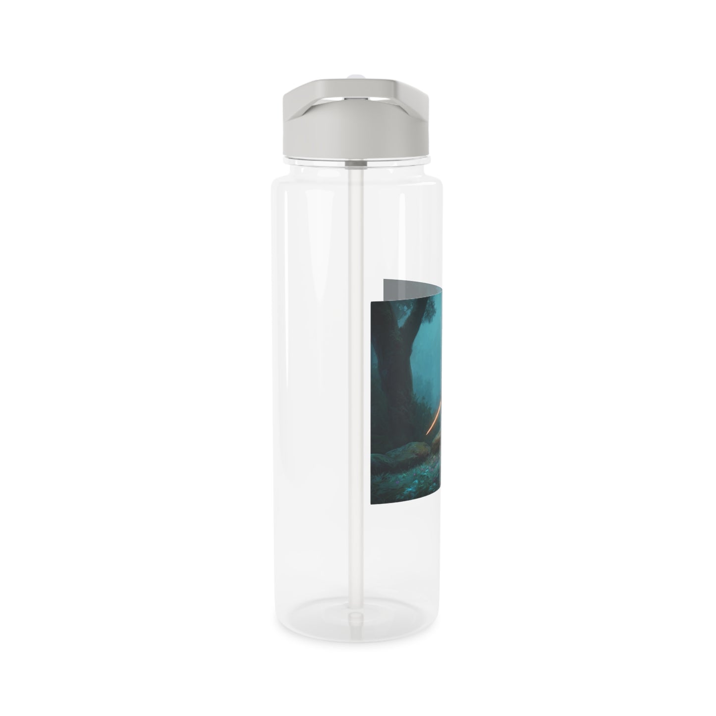 Glowing Blade Elven Sentinel Tritan Water Bottle – Misty Forest Guardian