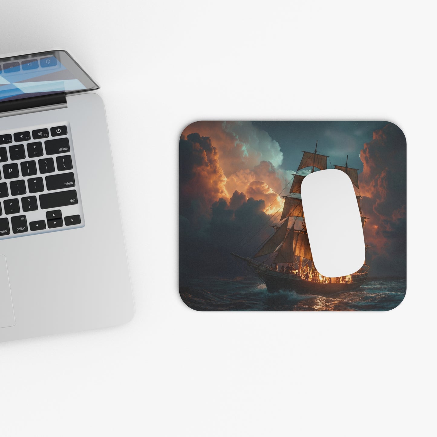 Starlit Galleon Mouse Pad – Midnight Voyage Through Celestial Skies