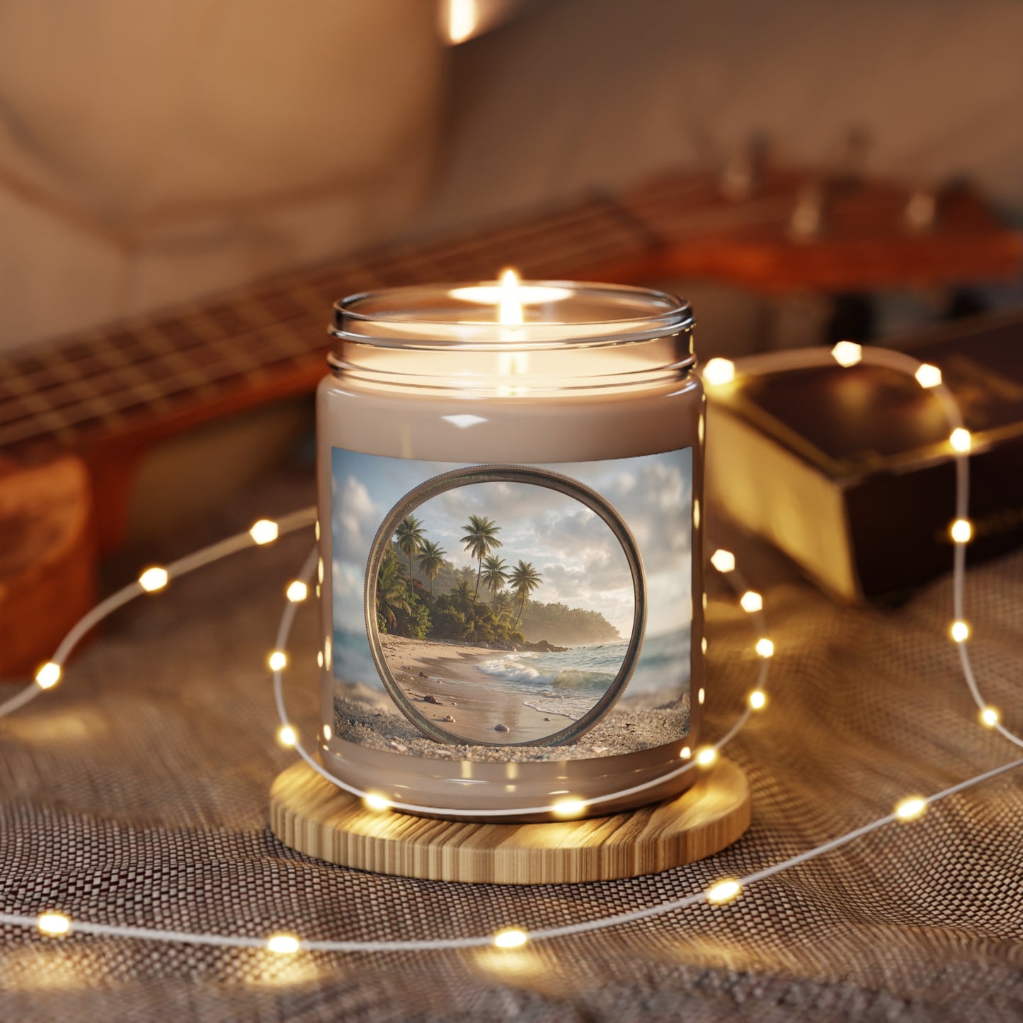 Coastal Mirage Scented Soy Candles with White Lid, 9oz – Sunlit Palm Portal