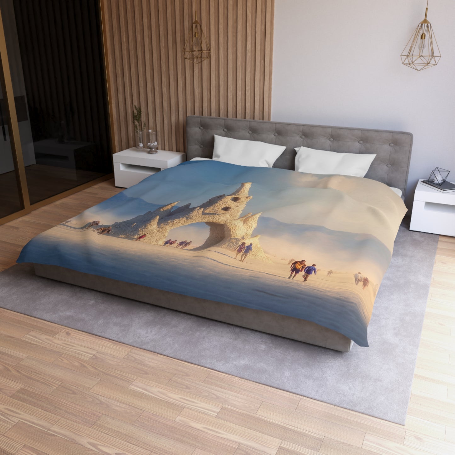 Crystal Spire Duvet Cover – Desert Sentinel Castle Blanket