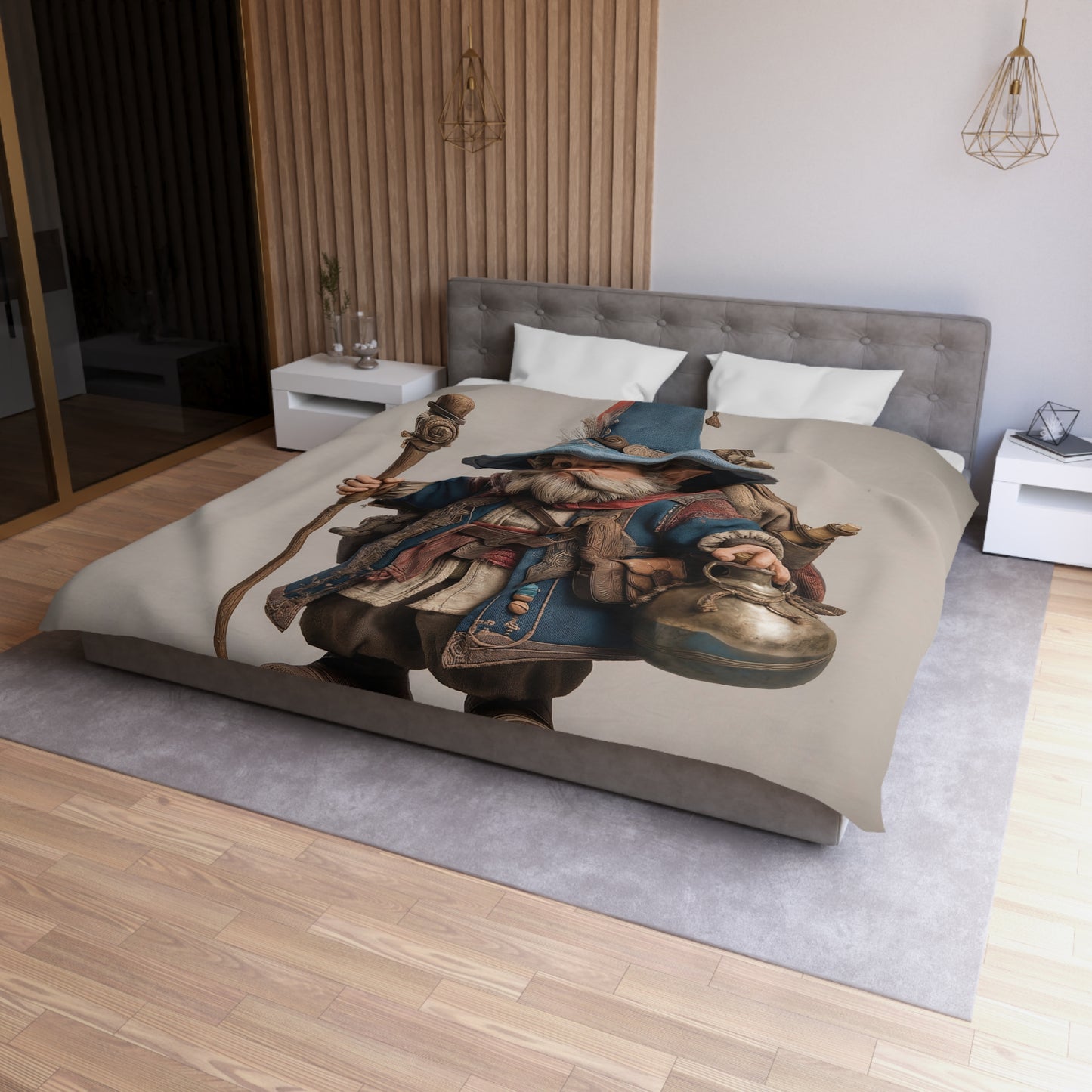 Wandering Wizard Duvet Cover – Sage’s Journey Through Whispering Woods