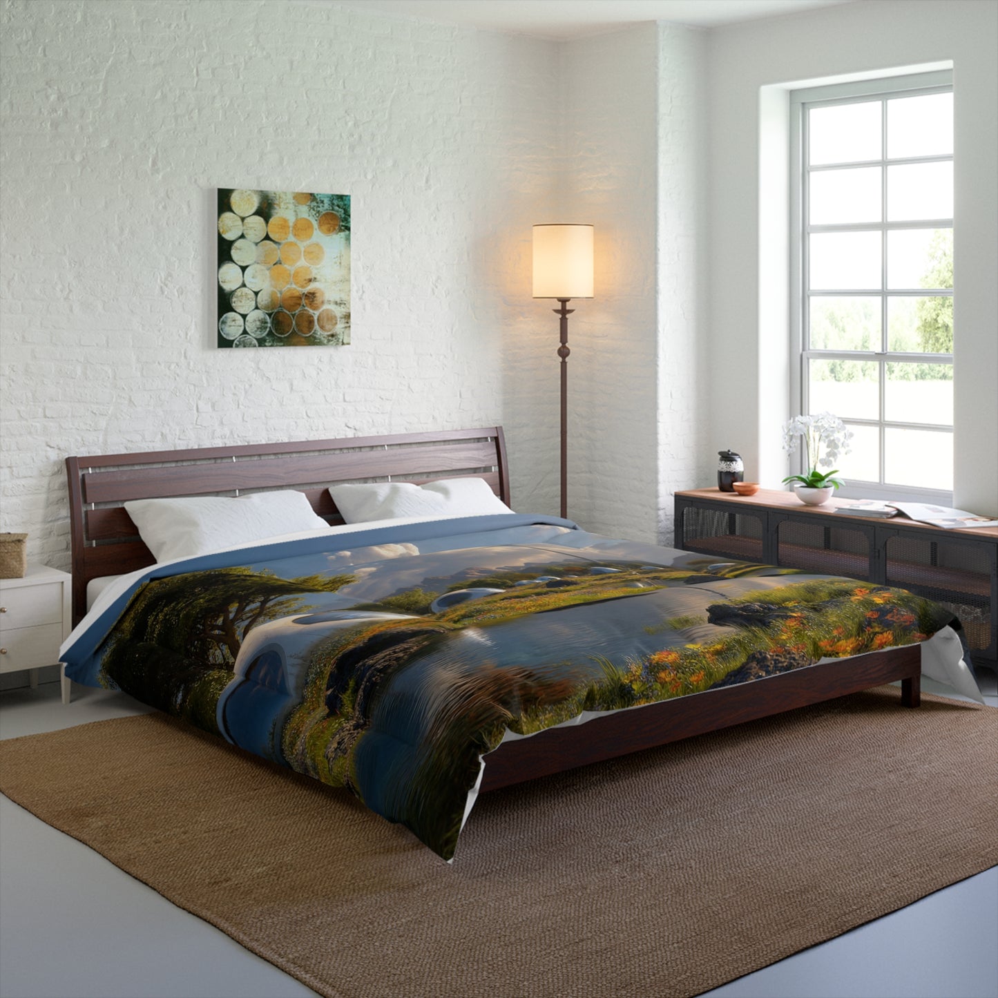 Futuristic Dome Comforter – Solar-Powered Meadow Dreamscape