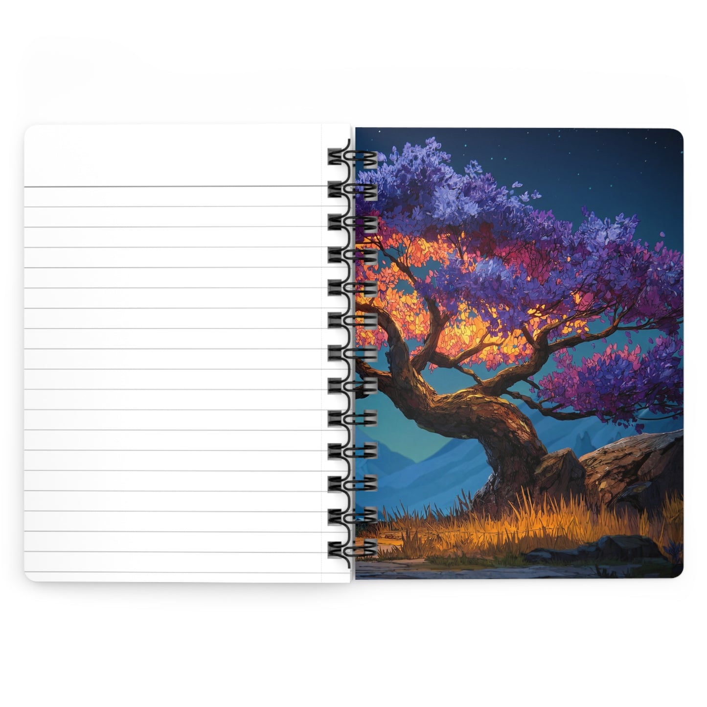 Celestial Tree Spiral Bound Journal – Twilight Bloom Dreamscape