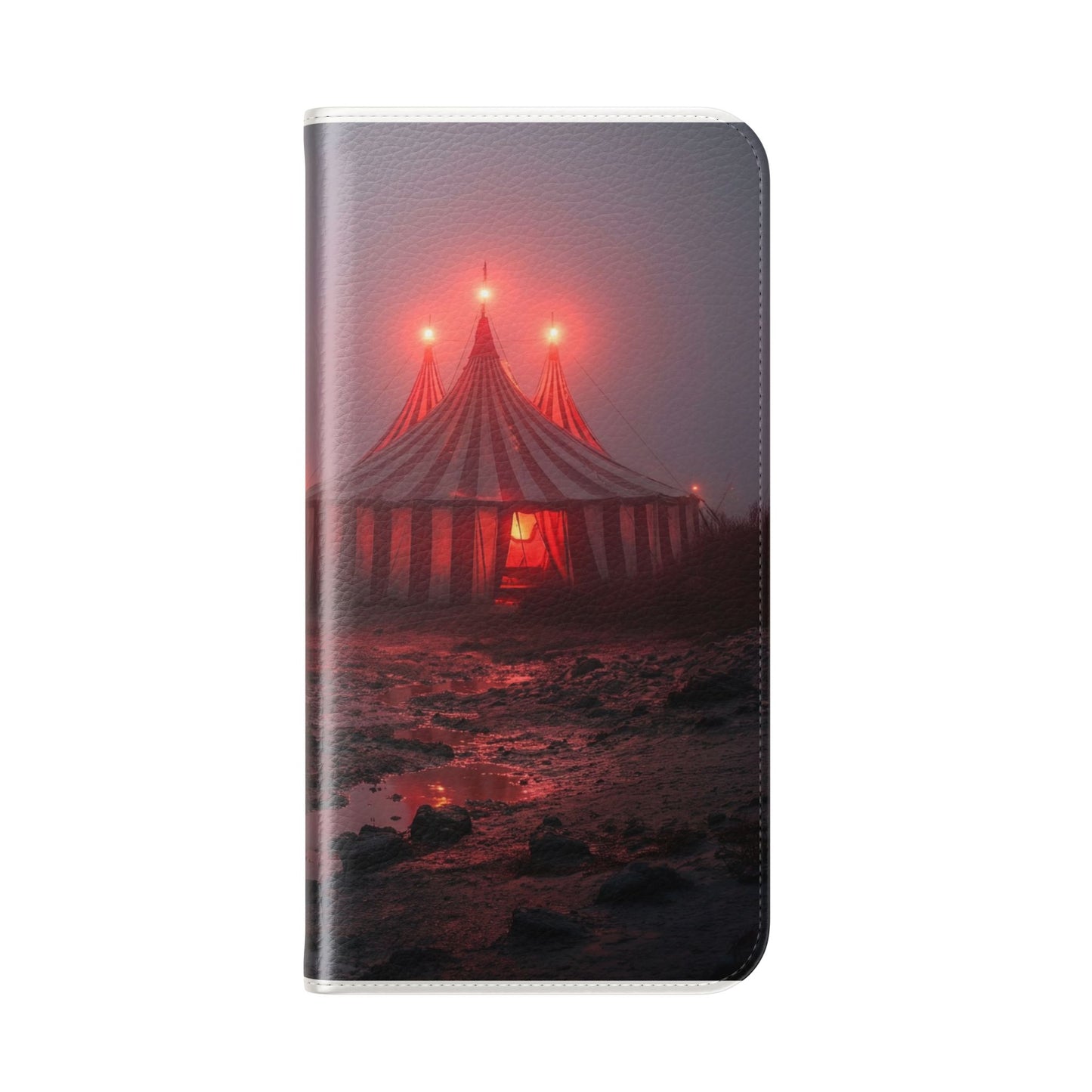 Crimson Circus Tent Flip Cases – Misty Coastside Lantern Scene