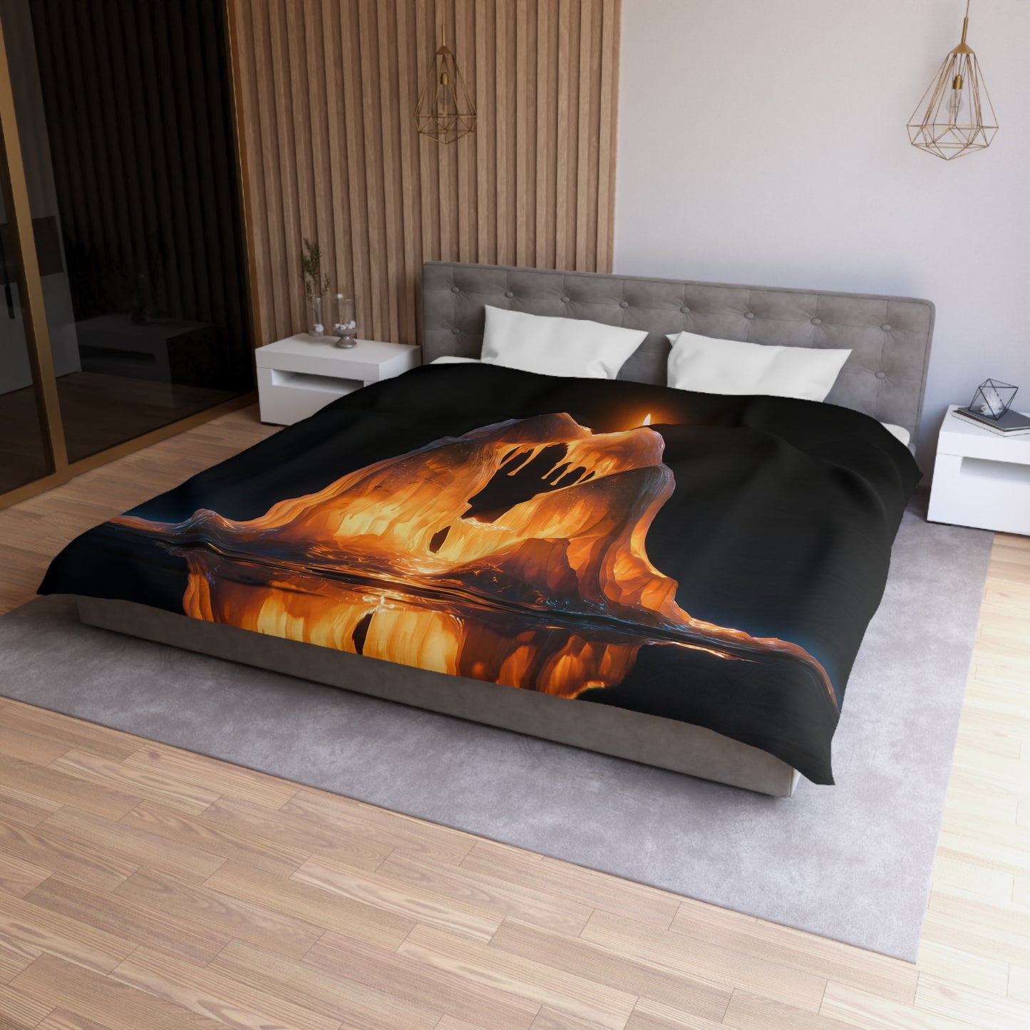 Melting Candle Duo Duvet Cover – Warm Glow in the Stillness