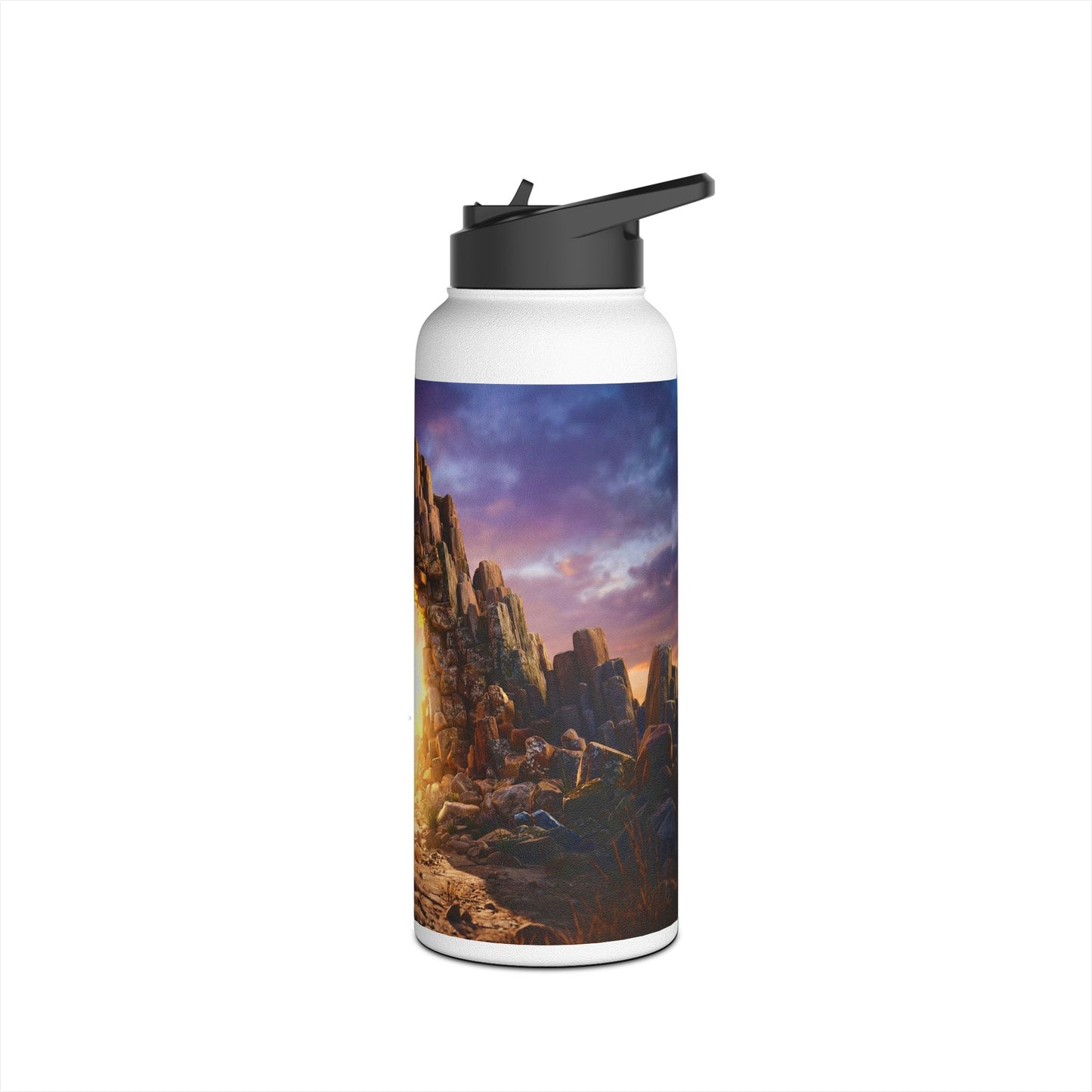 Celestial Portal Stainless Steel Water Bottle, Standard Lid – Sunlit Stone Gateway