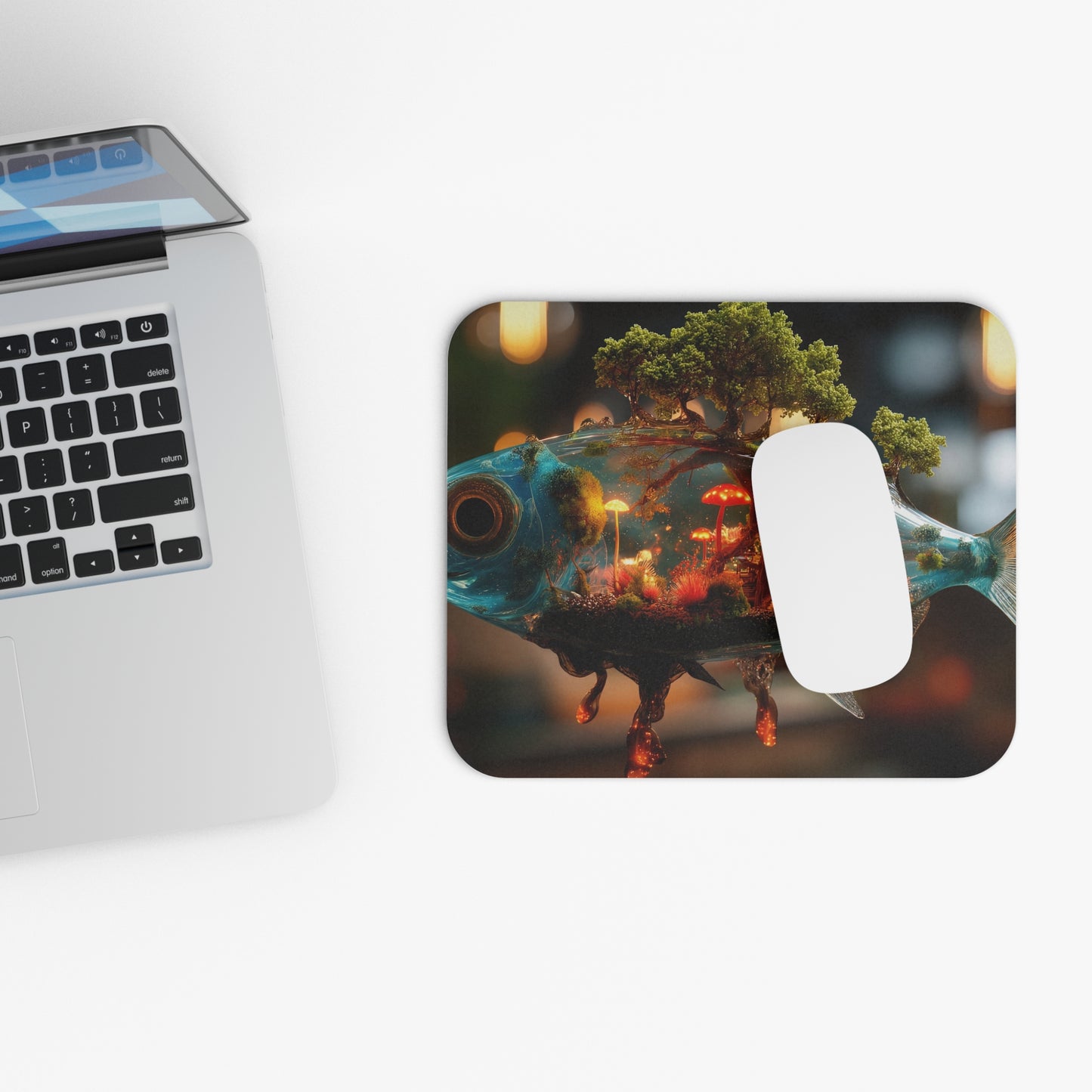 Forest Fish Mouse Pad – Liquid Glowwood Sanctuary