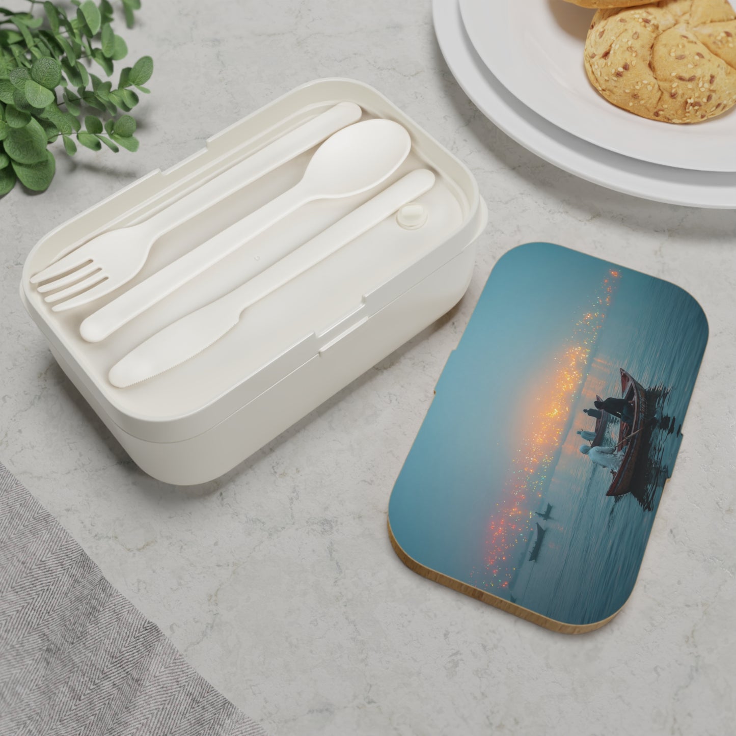 Misty River Rowboat Bento Lunch Box – Lanterns of the Distant Shore